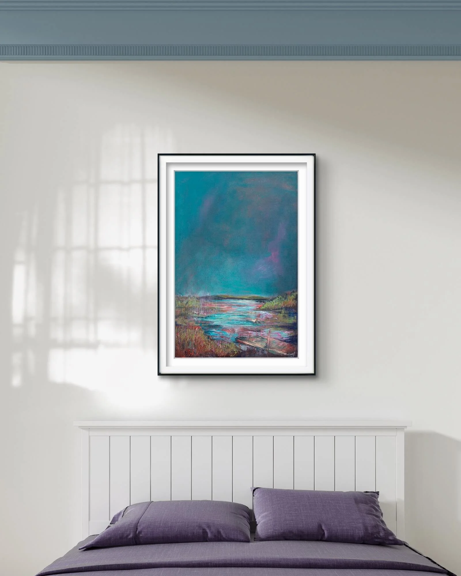 Lough Erne Fermanagh painting, Irish art print, unique abstract art print, wall art for sale, irish artist Eimear Campbell