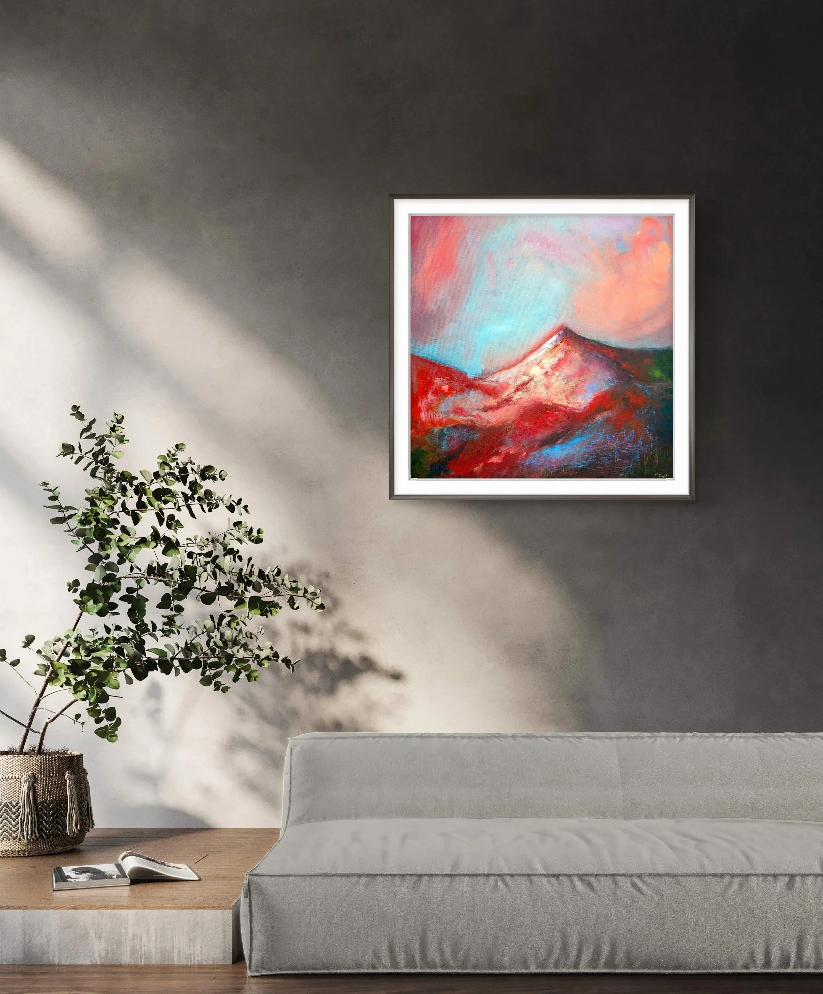 Abstract landscape painting of mountains from Eimear Campbell