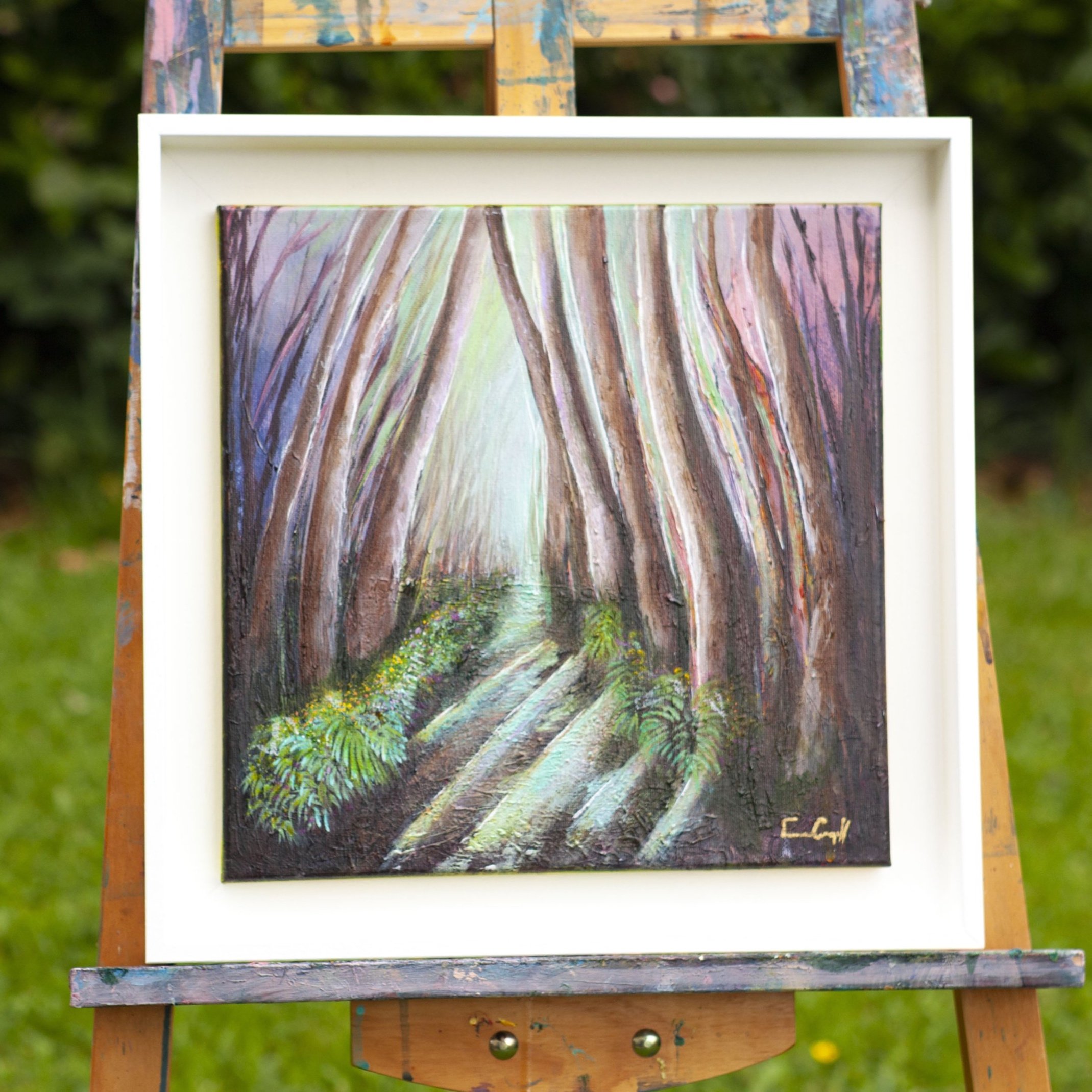 Paintings of forest trees nature flowers, Irish nature landscape painting, Belfast artist, Northern Ireland art, gift art