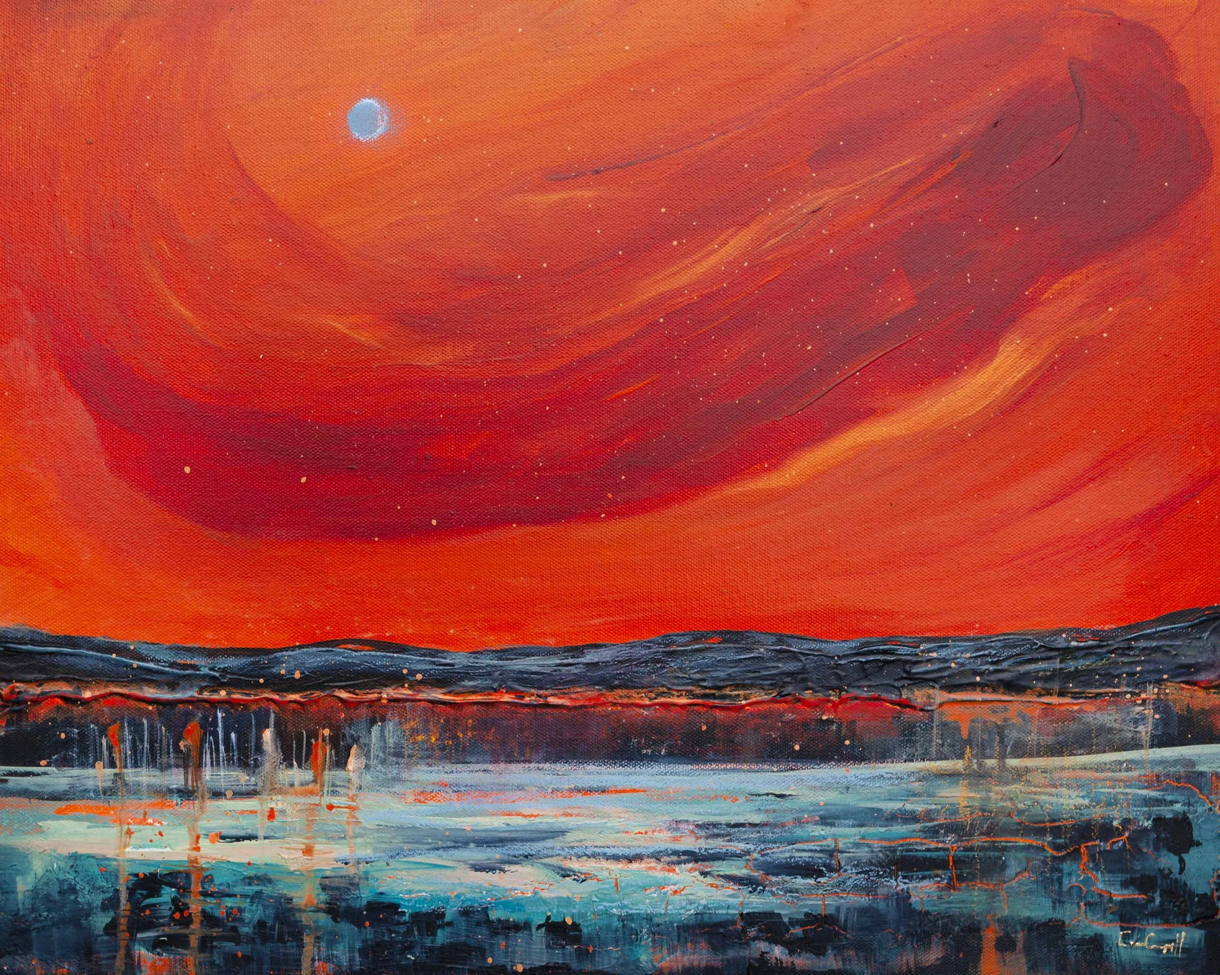 Abstract andscape painting by Irish artist Eimear Campbell