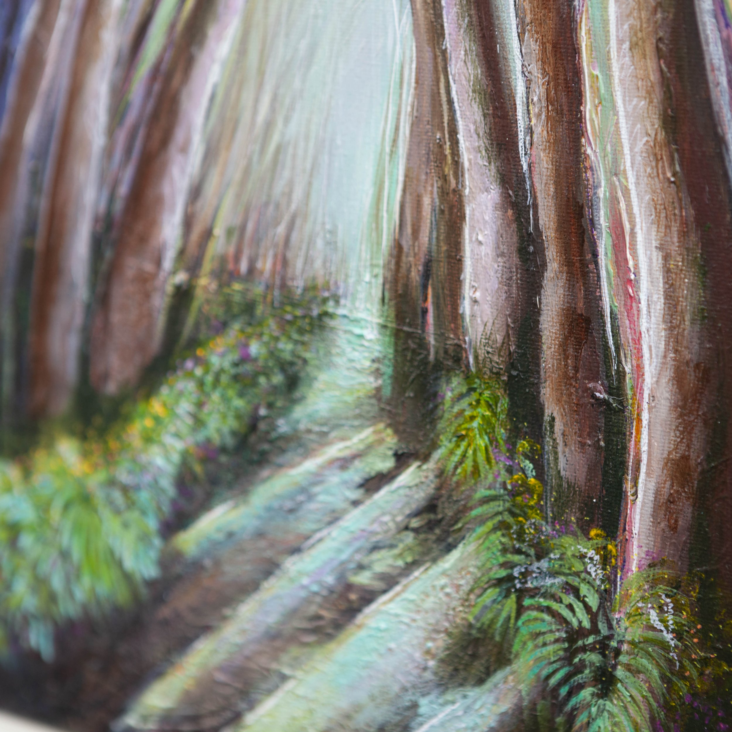 Paintings of forest trees nature flowers, Irish nature landscape painting, Belfast artist, Northern Ireland art, gift art