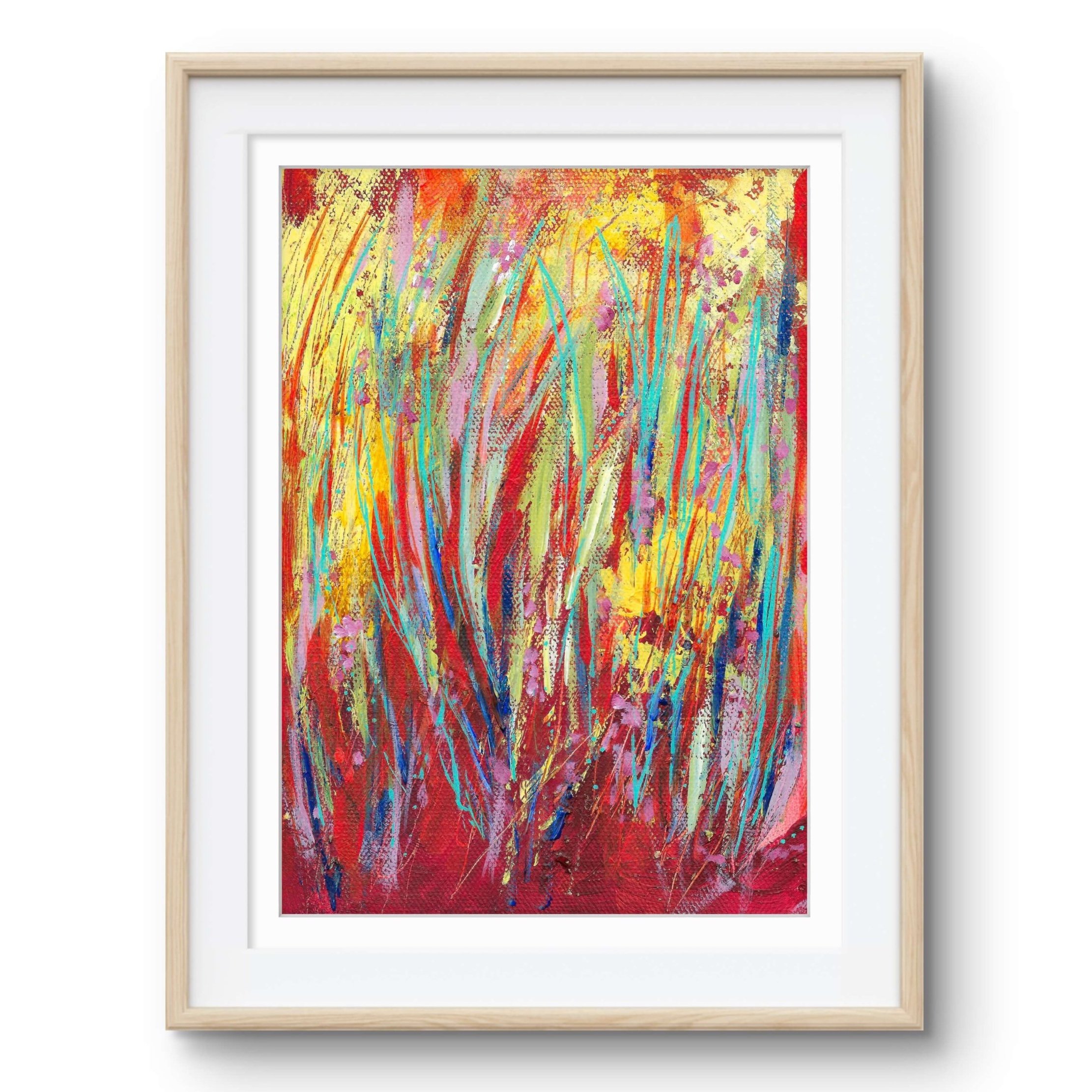 A colourful unique abstract limited edition print, irish seaweed art, contemporary art, nature painting, Belfast artist Eimear Campbell art