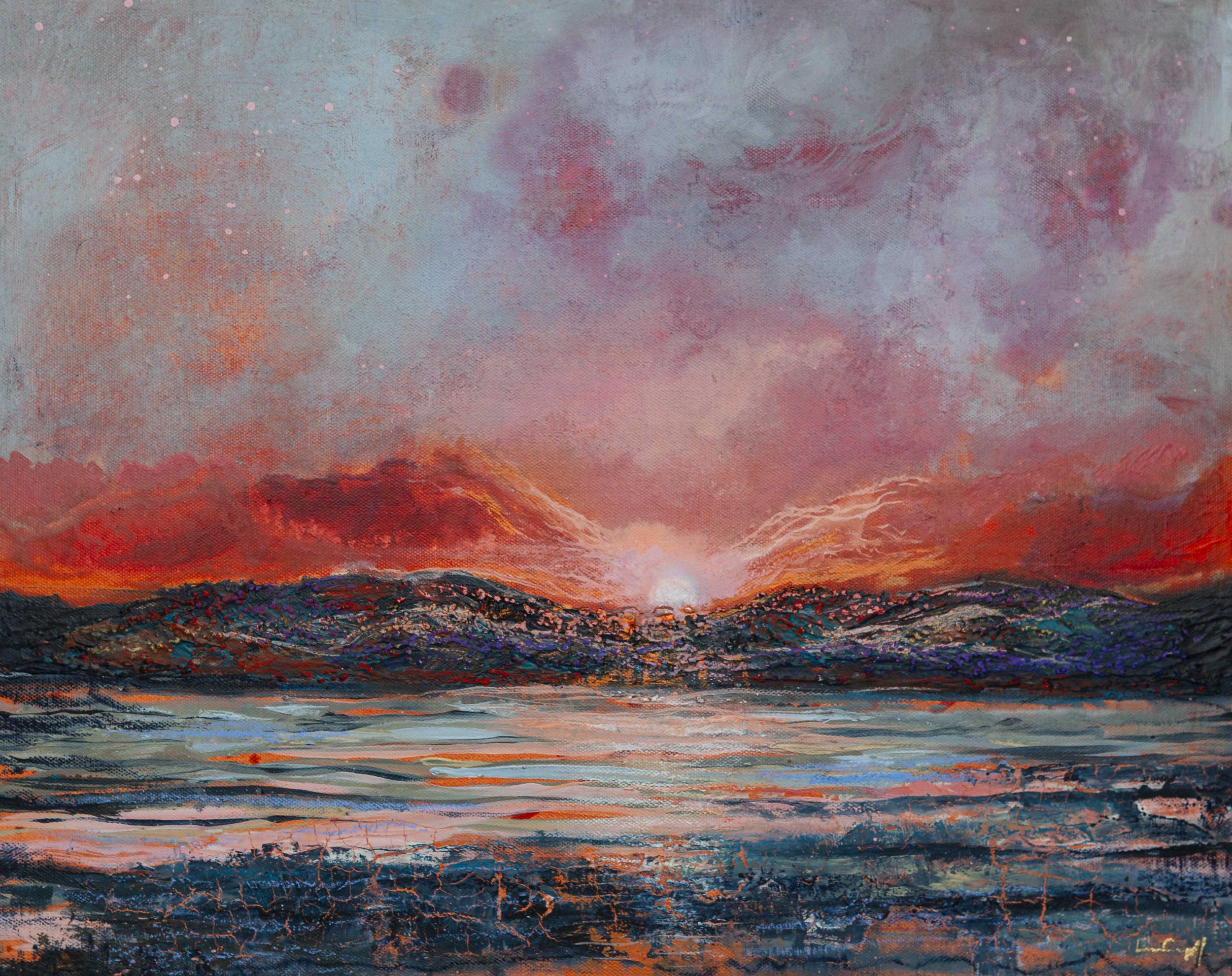 At One with the Sea, 30x40cm, Acrylic, mixed media & oil pastel, 2025