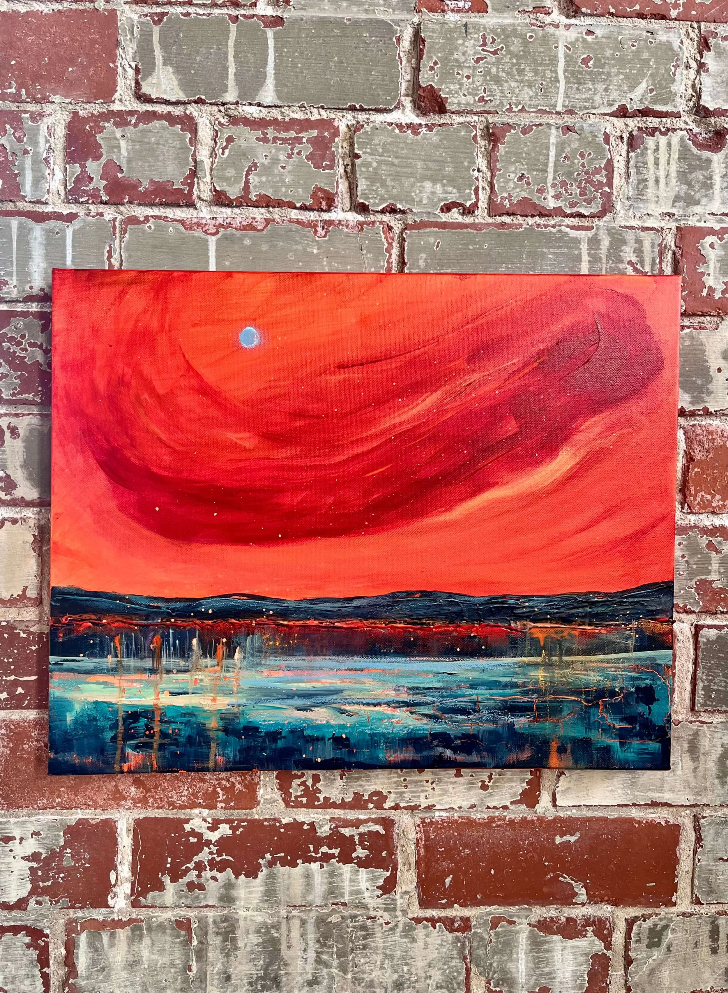 Glow of the Night, 2025, mixed media on canvas