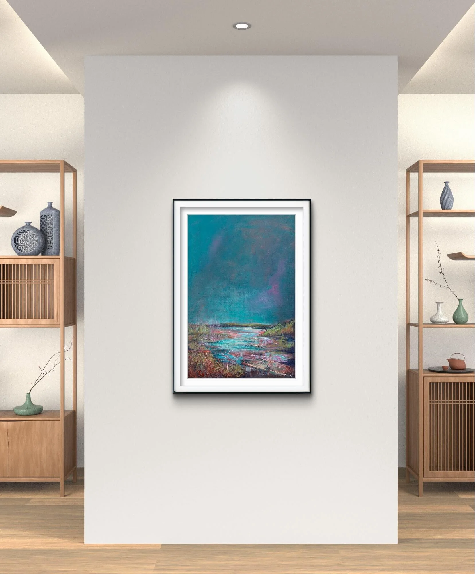 Lough Erne Fermanagh painting, Irish art print, unique abstract art print, wall art for sale, irish artist Eimear Campbell