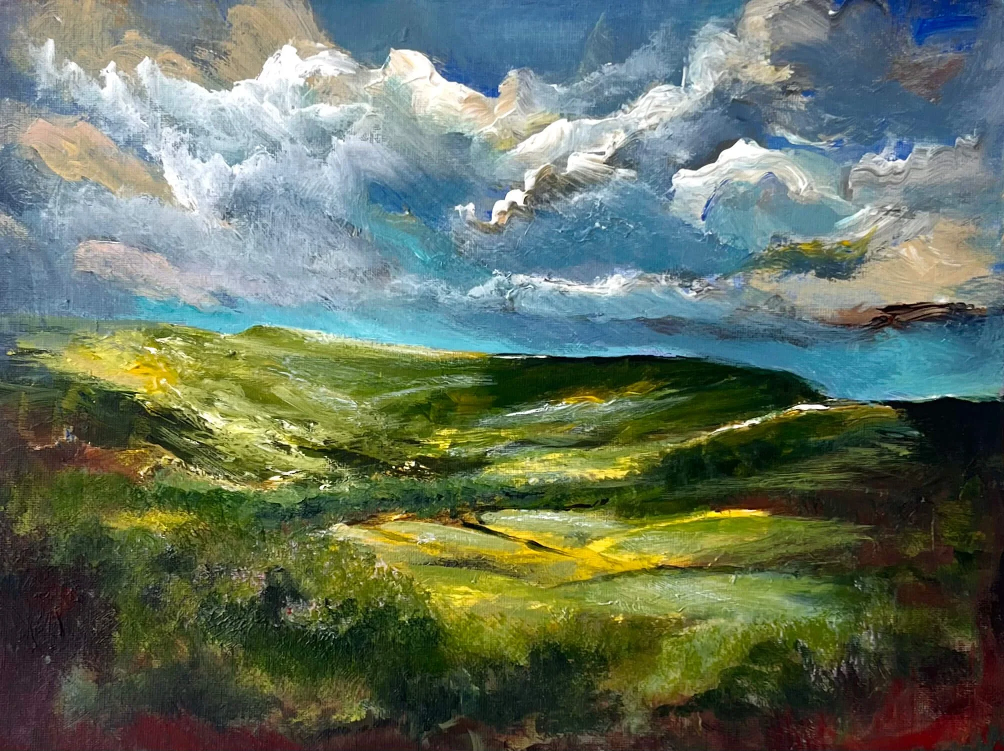 Irish landscape painting of the Sperrin Mountains by Irish artist Eimear Campbell