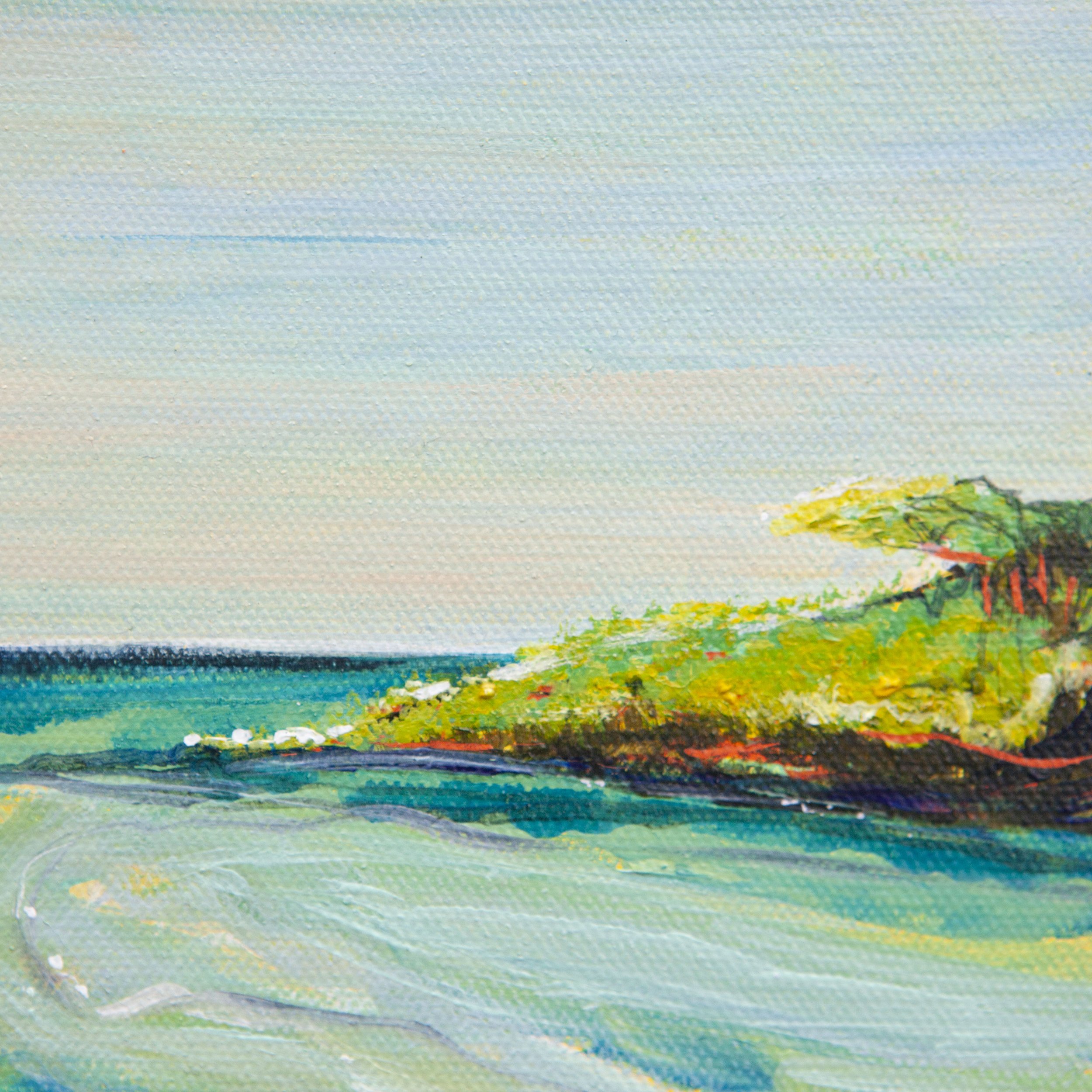 Brompton Bay, Jenny Watts Cove in Bangor Northern Ireland painting, art by irish artist Eimear Campbell, Belfast art, bangor painting, water art