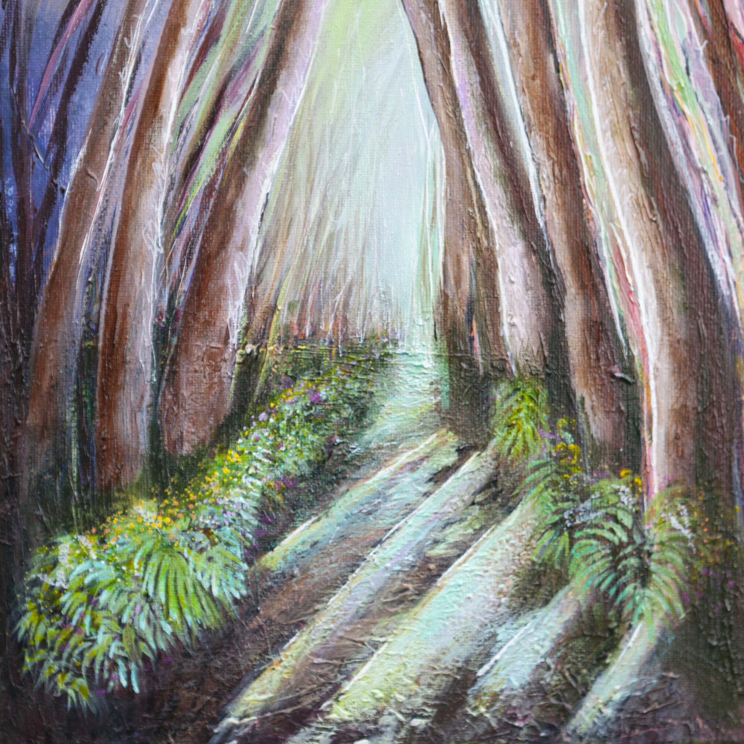 Paintings of forest trees nature flowers, Irish nature landscape painting, Belfast artist, Northern Ireland art, gift art
