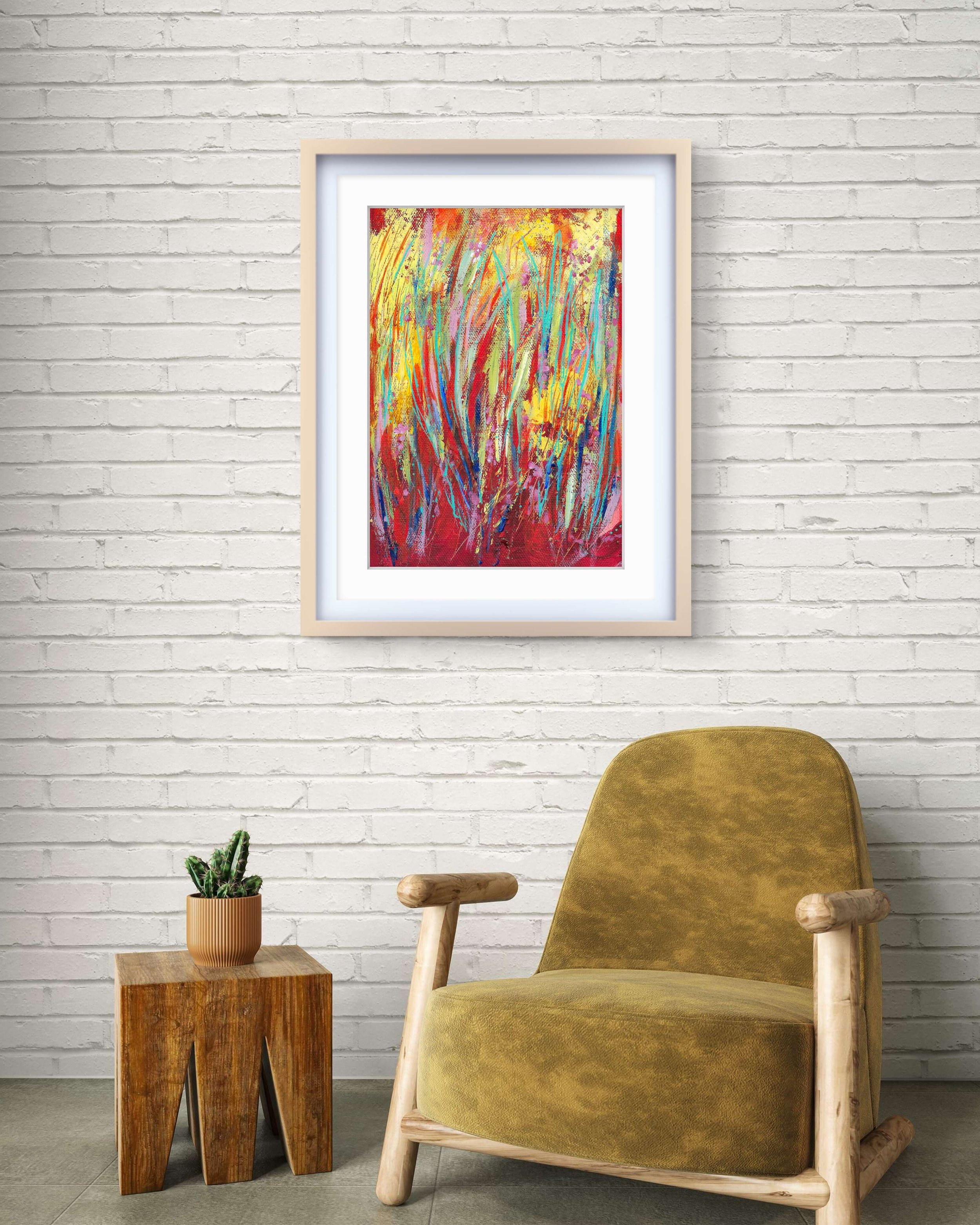 A colourful unique abstract limited edition print, irish seaweed art, contemporary art, nature painting, Belfast artist Eimear Campbell art