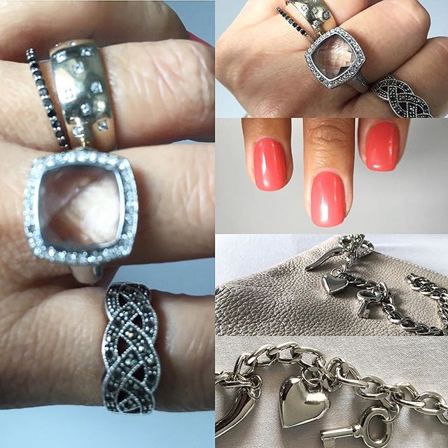 Details! New short happy nails 💅🏽 and a lot of bling bling. Not only on my fingers but also on my handbag! #weekenddetails #iworefortheweekend #silver #details #assessories #antique #reused #old-new-mixed #shortnails #inspirationgallery @galinanurm