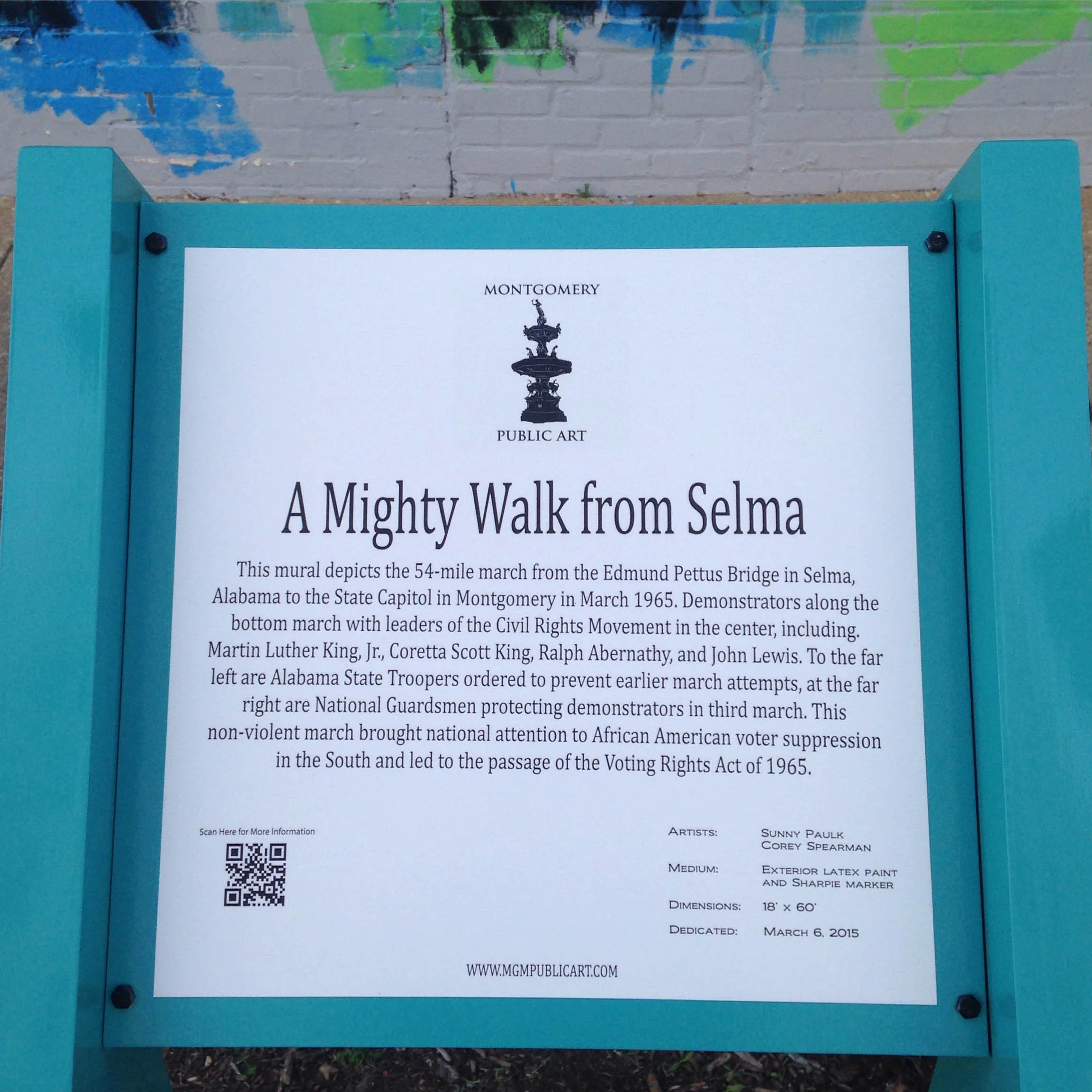 The historic marker. December 7, 2016.