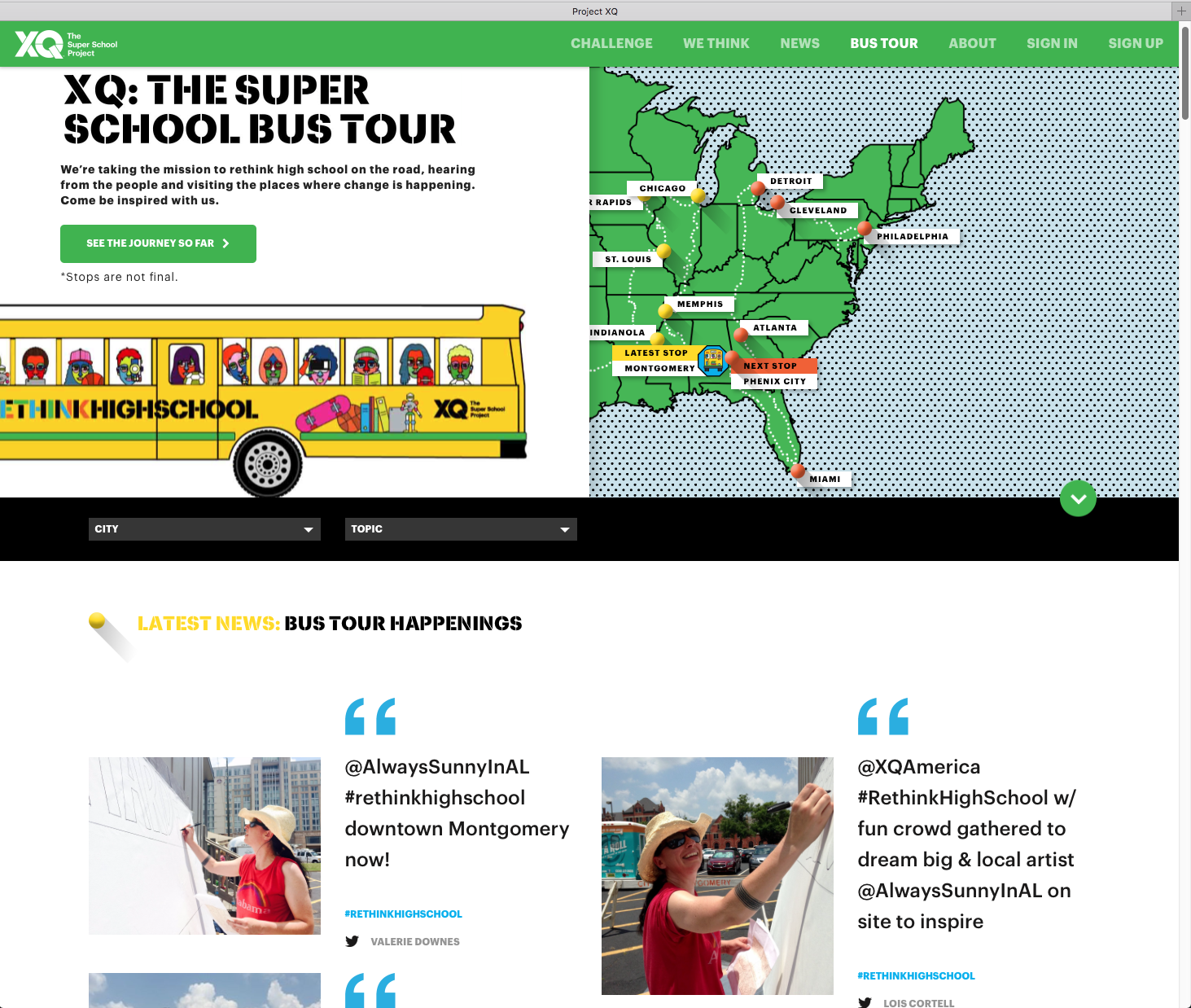 XQ America asked me to lead a community art project on their Montgomery, AL and Phenix City, AL Super School Bus stops on 6/17/16 and 6/21/16! 