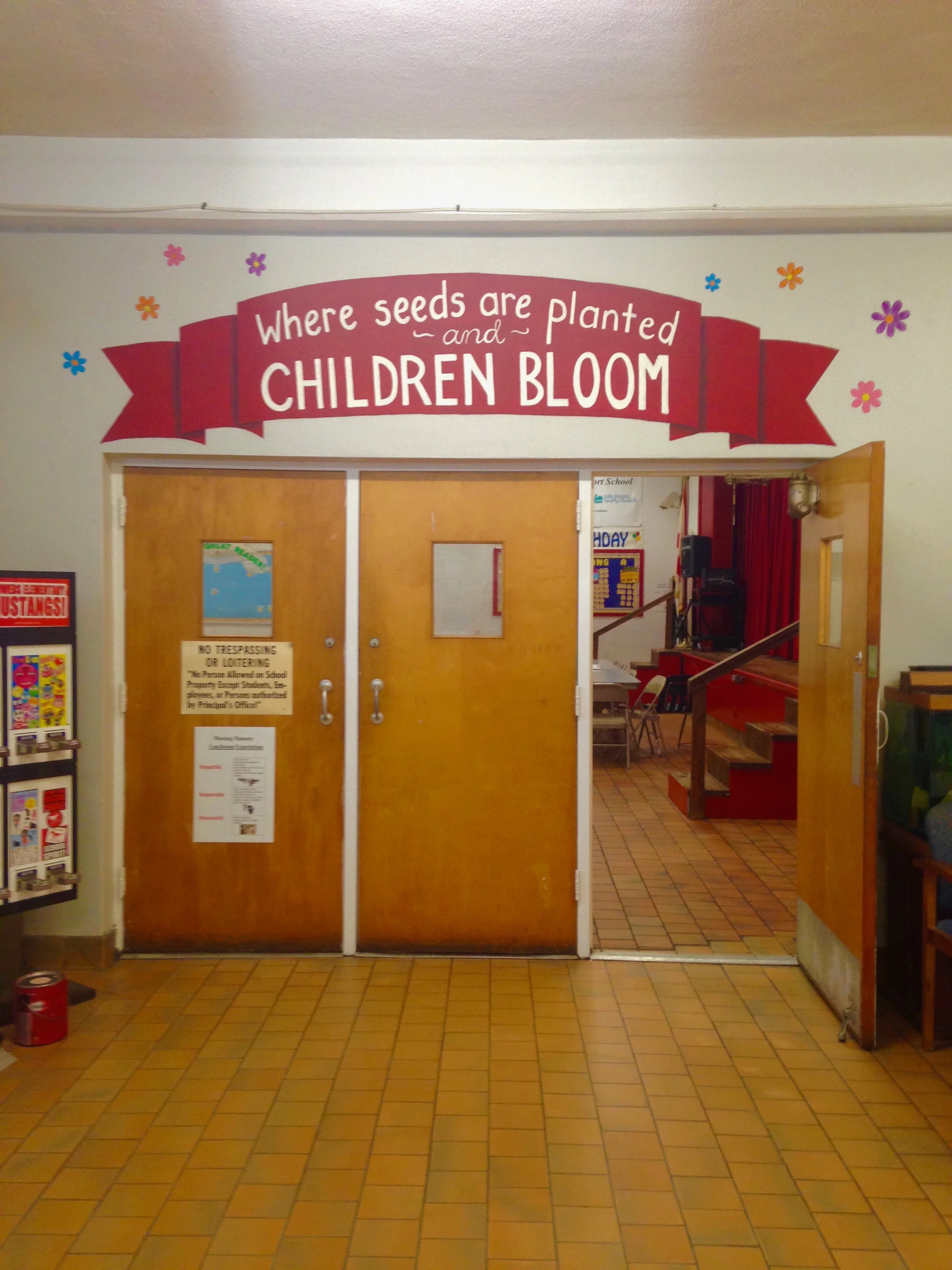 (1/2) mural for Flowers Elementary School, Montgomery, AL. 2017