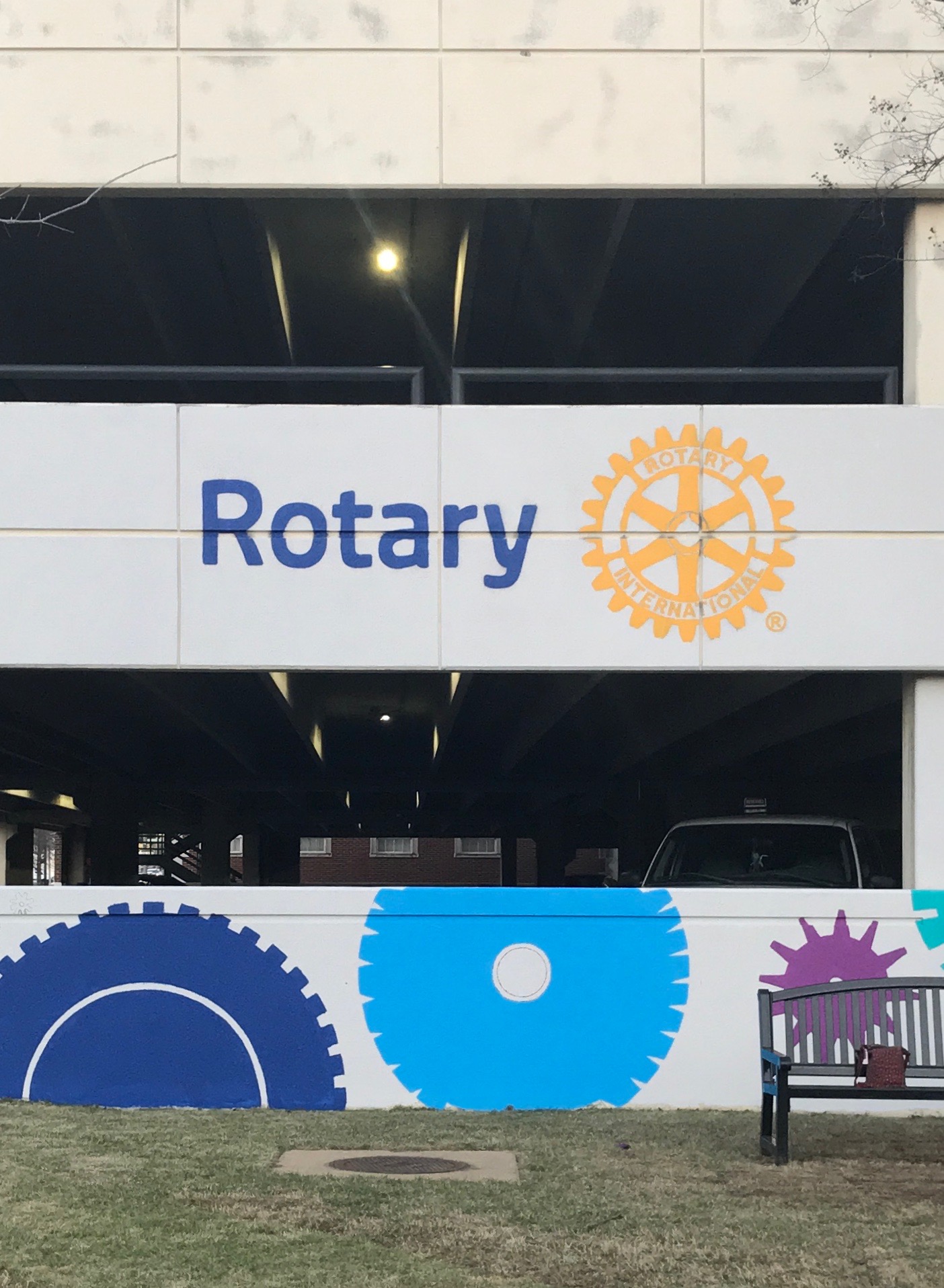  Day Four: Rotary Club logo and cog painting. 