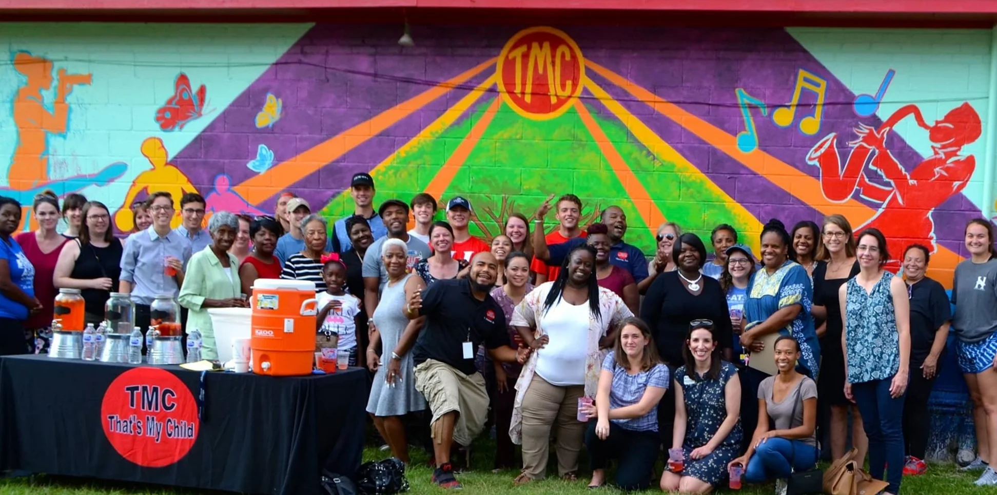 Reveal party for That’s My Child mural, Montgomery, AL September 2018. Painted with Milton Madison.
