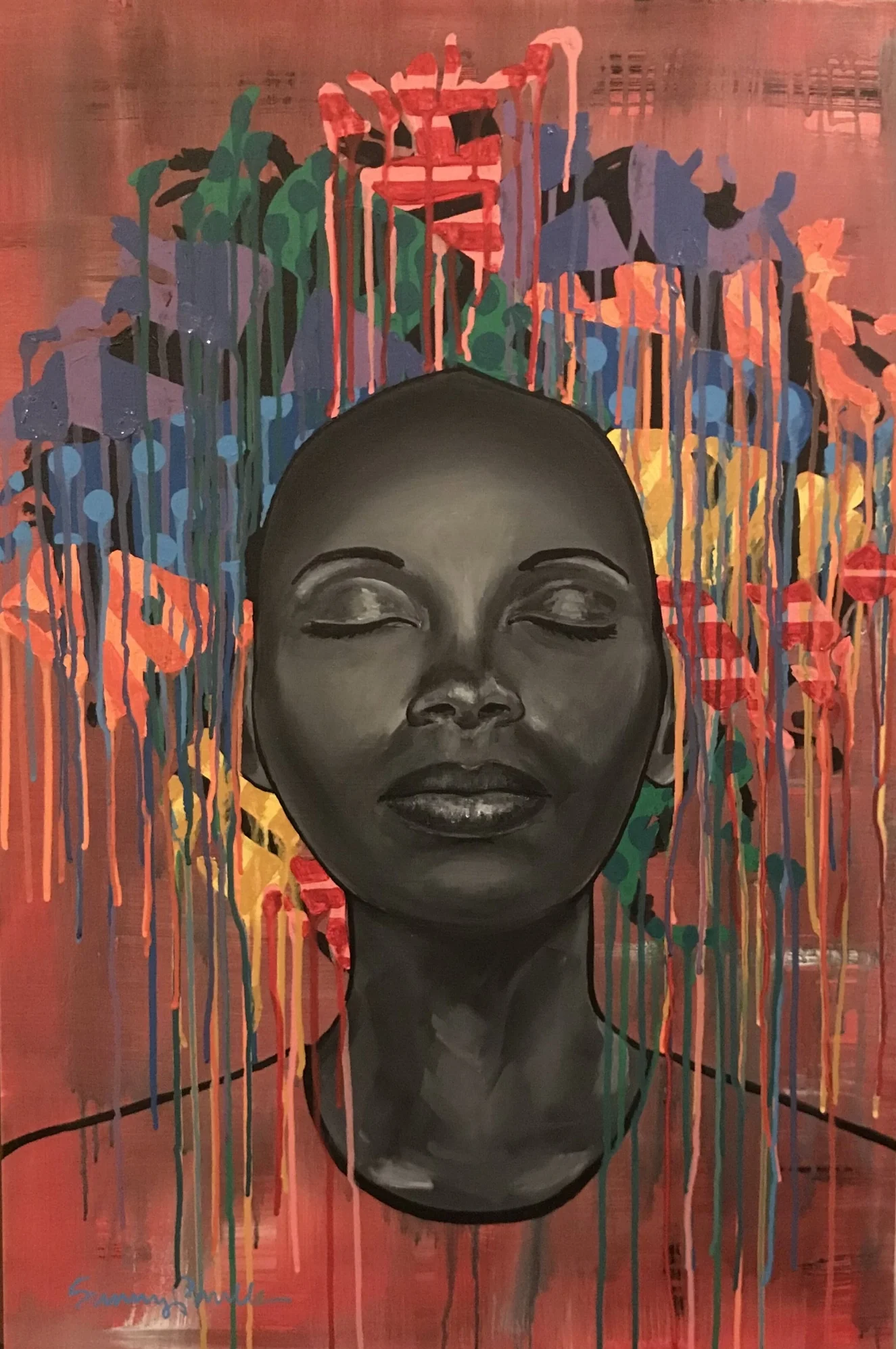 I am Still (#21). Acrylic on Canvas, 24” x 36.” 2018.