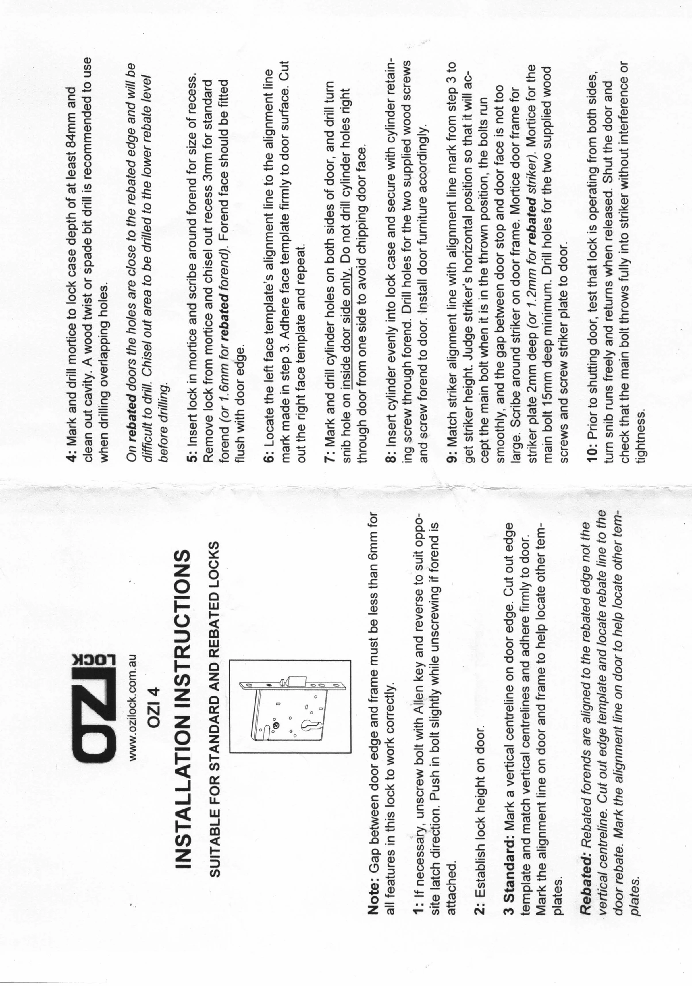 OZI-4 Installation instructions