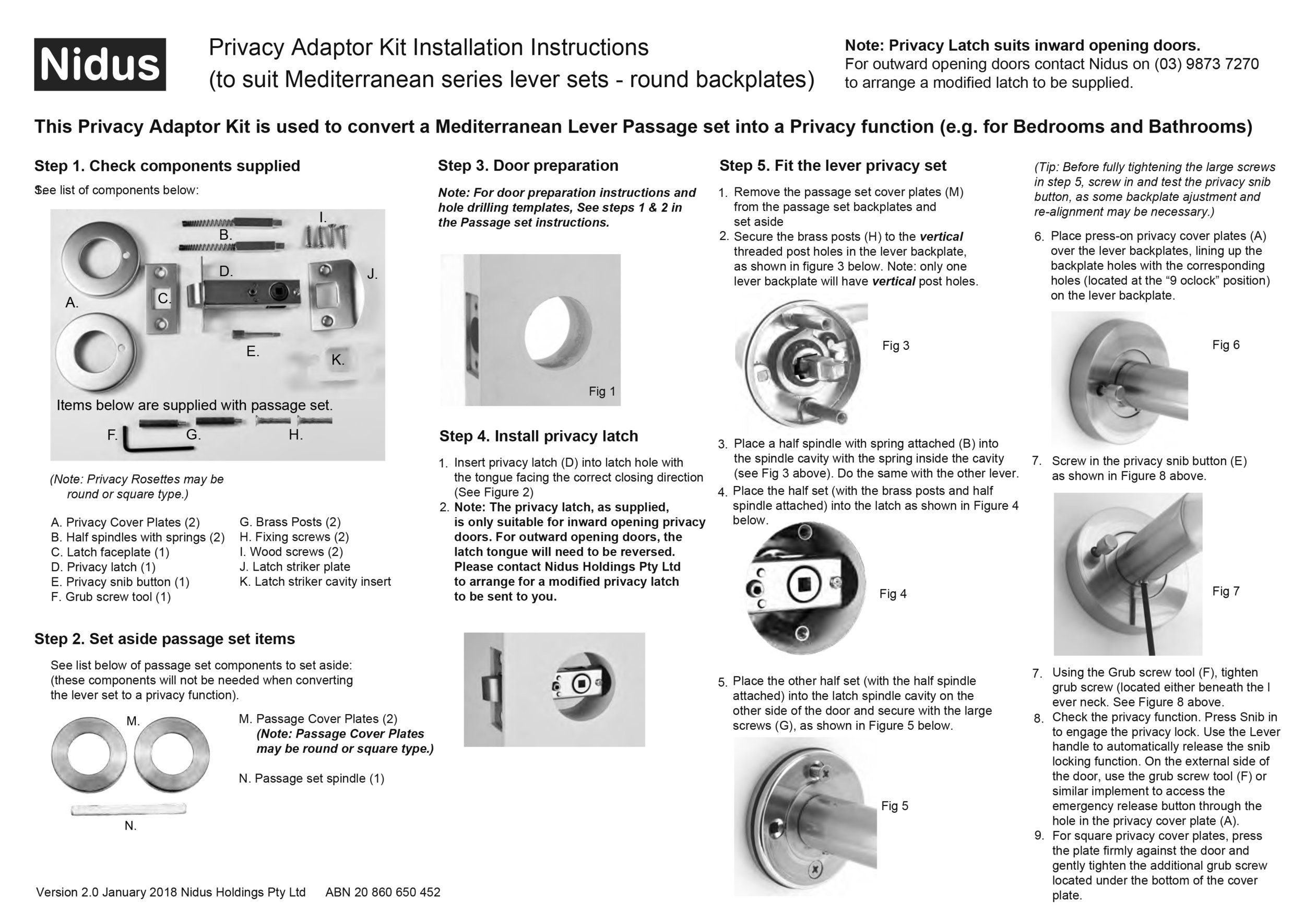 Mediterranean privacy instructions - Round Backplate