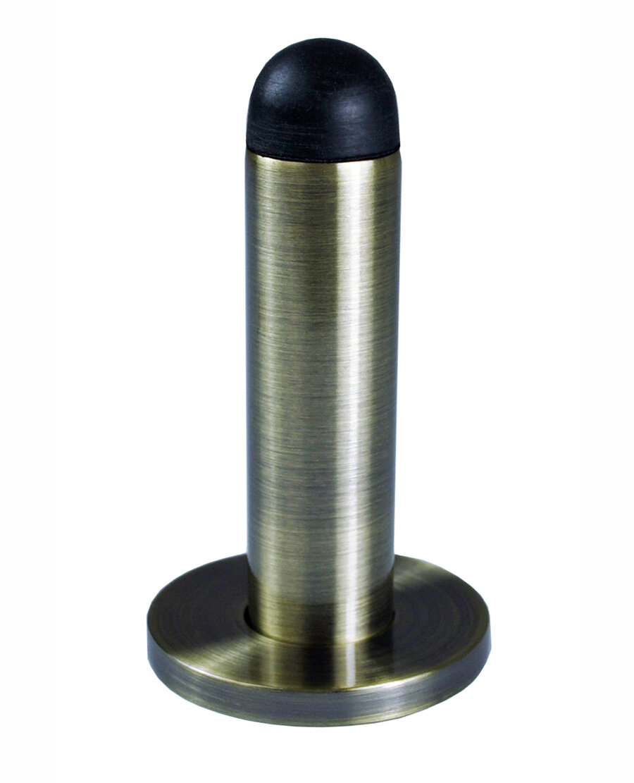 Door Stop - Wall Mounted - Antique Brass