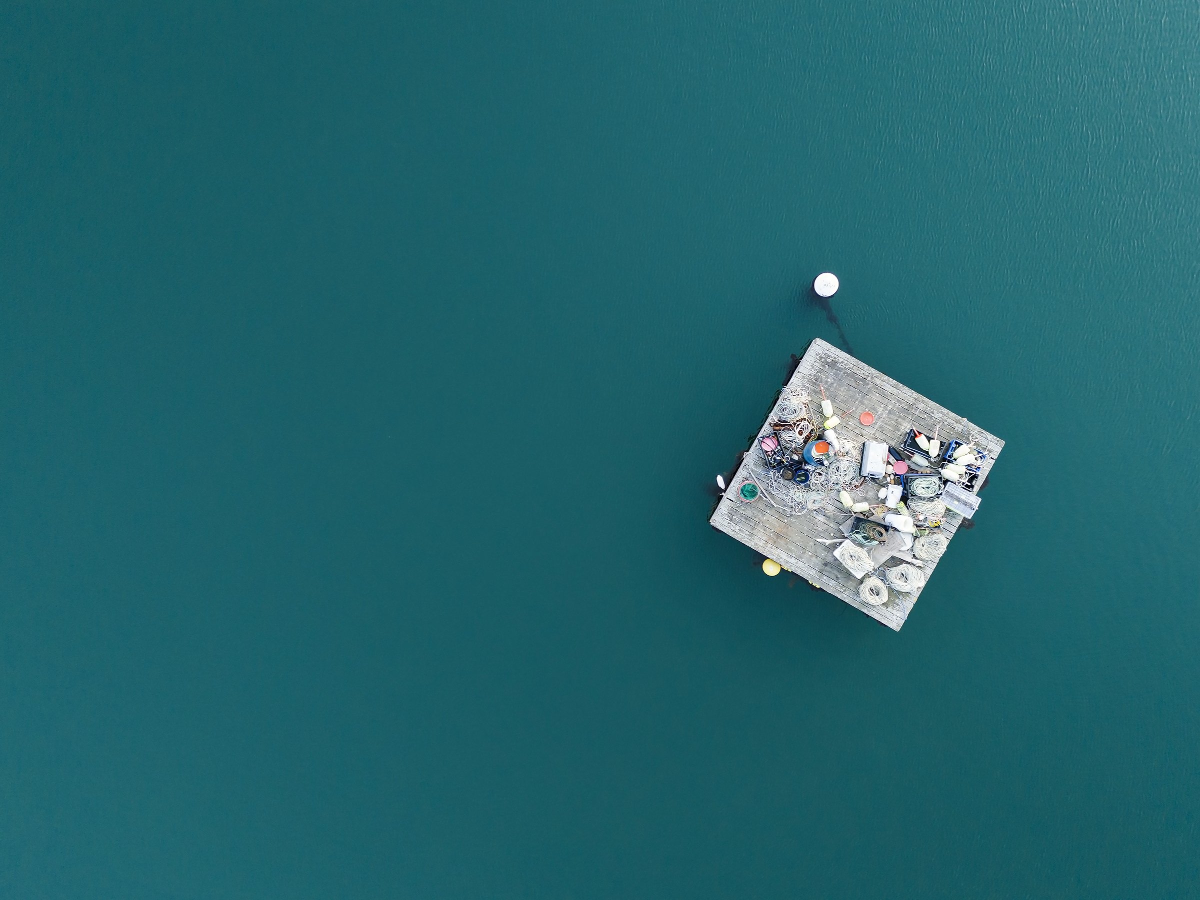 Floating Dock From Overhead, Harpswell, Maine, Drone Photography