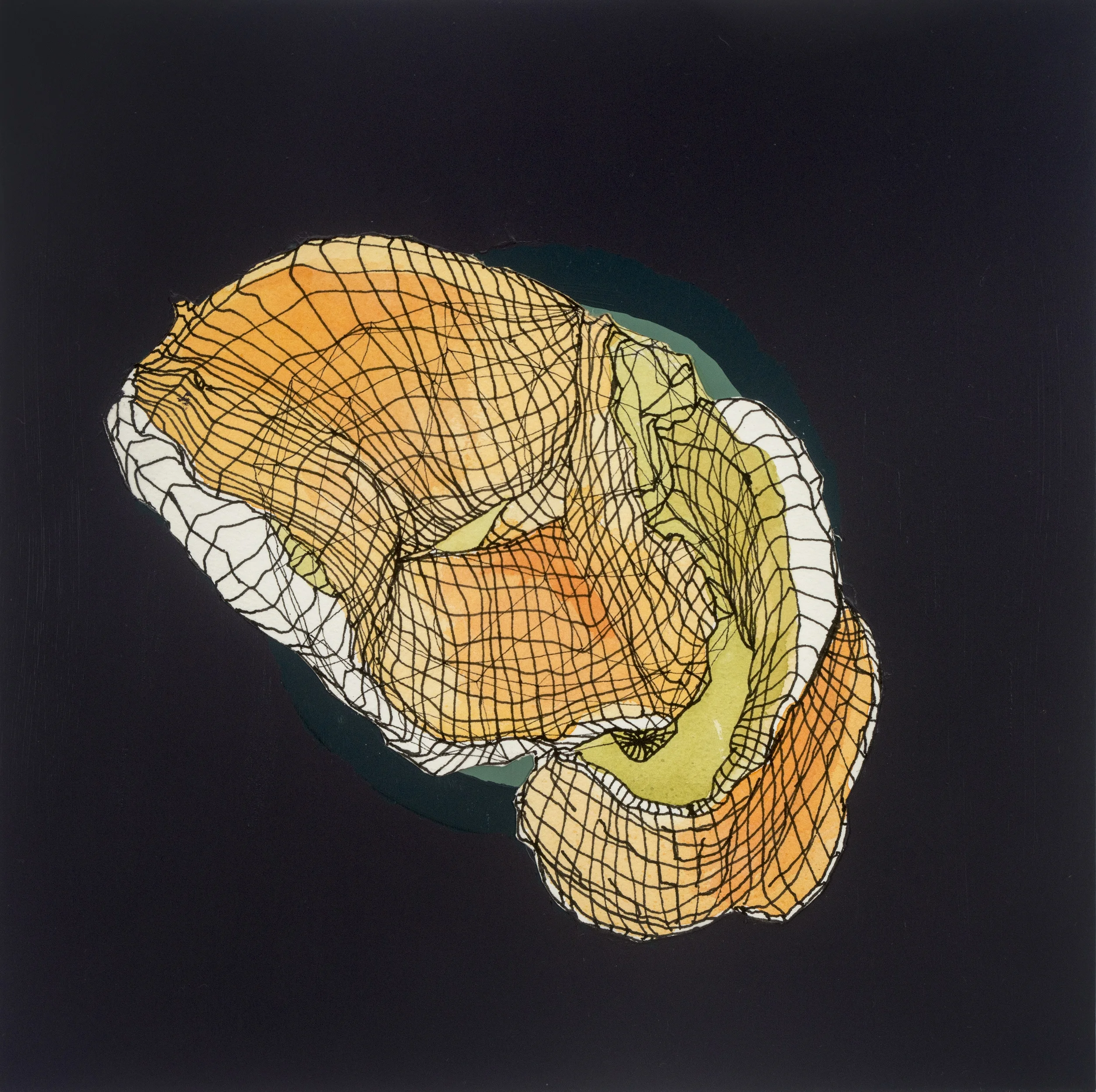 Simultaneous Dimension 7, 2013 acrylic, ink, watercolor, and paper on panel 12" x 12"