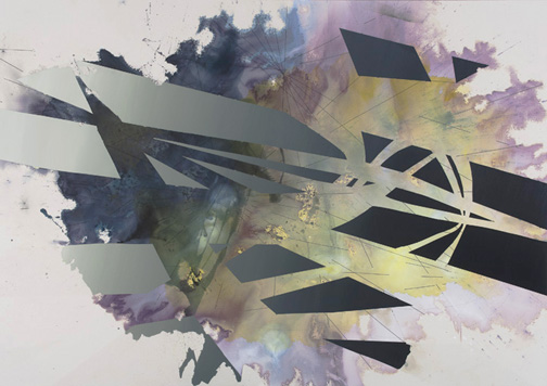 Hyperbolic Structure, 2012, acrylic and ink on canvas, 59" x 84"