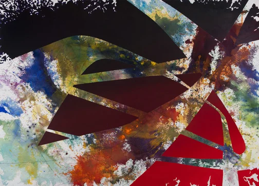 Hypothetical Mass, 2012, acrylic and ink on canvas, 65" x 90"
