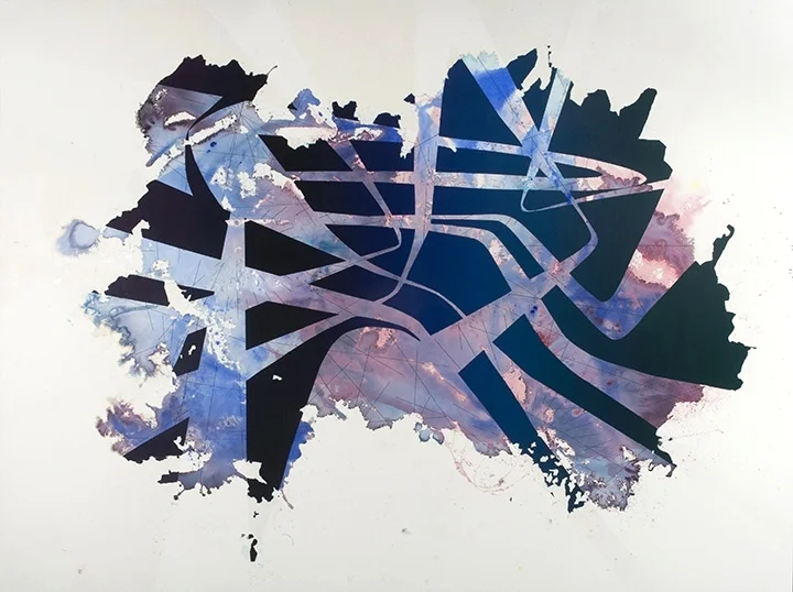  Arbitrary Diagram, 2012, acrylic and ink on canvas, 90" x 121"