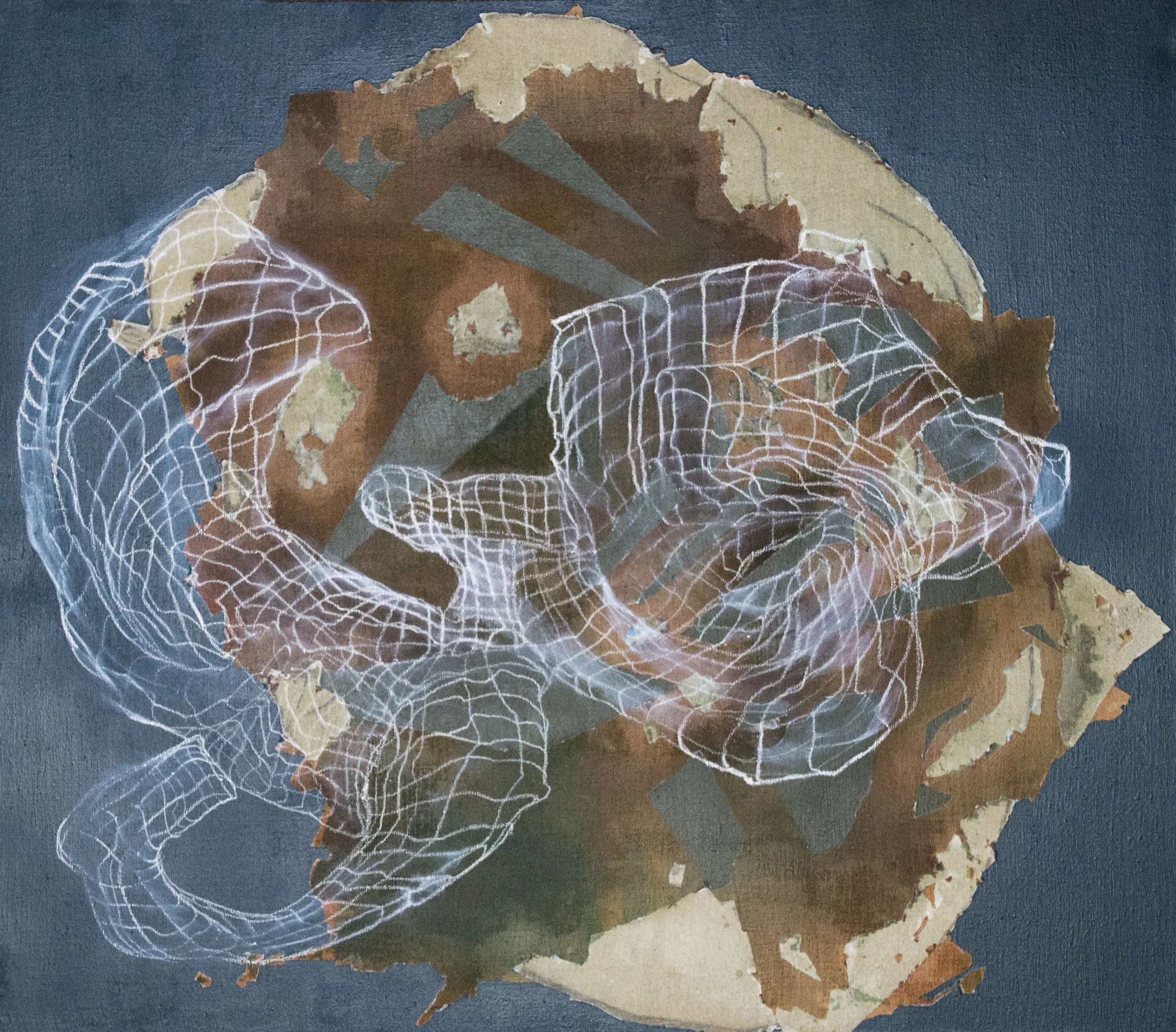 Dimensional Inverse II, 2014 acrylic and china marker on linen 32" x 42" 