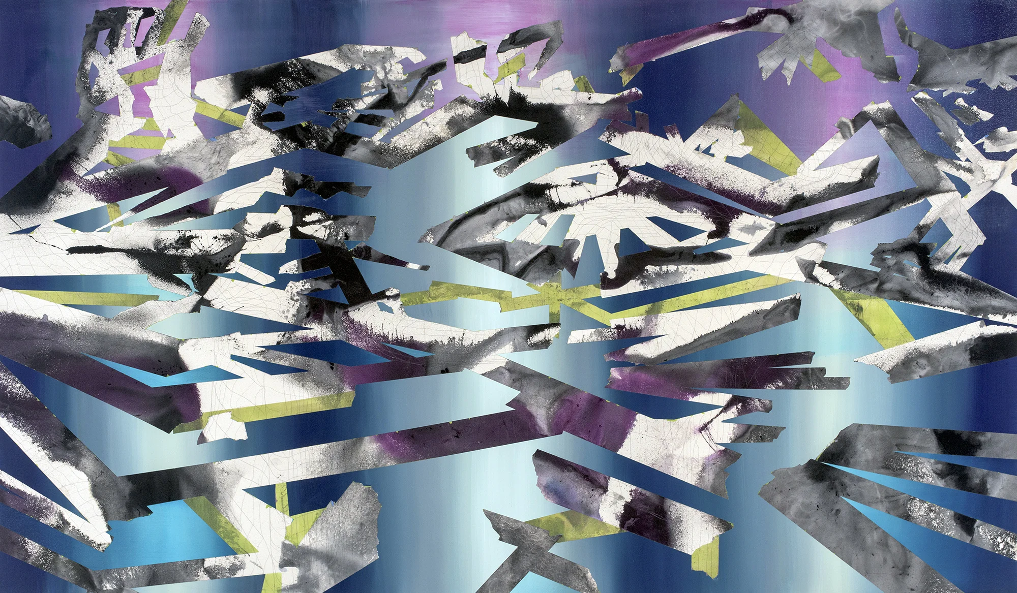 Spontaneity 9, 2016 oil, acrylic, and graphite on canvas 45" x 77"