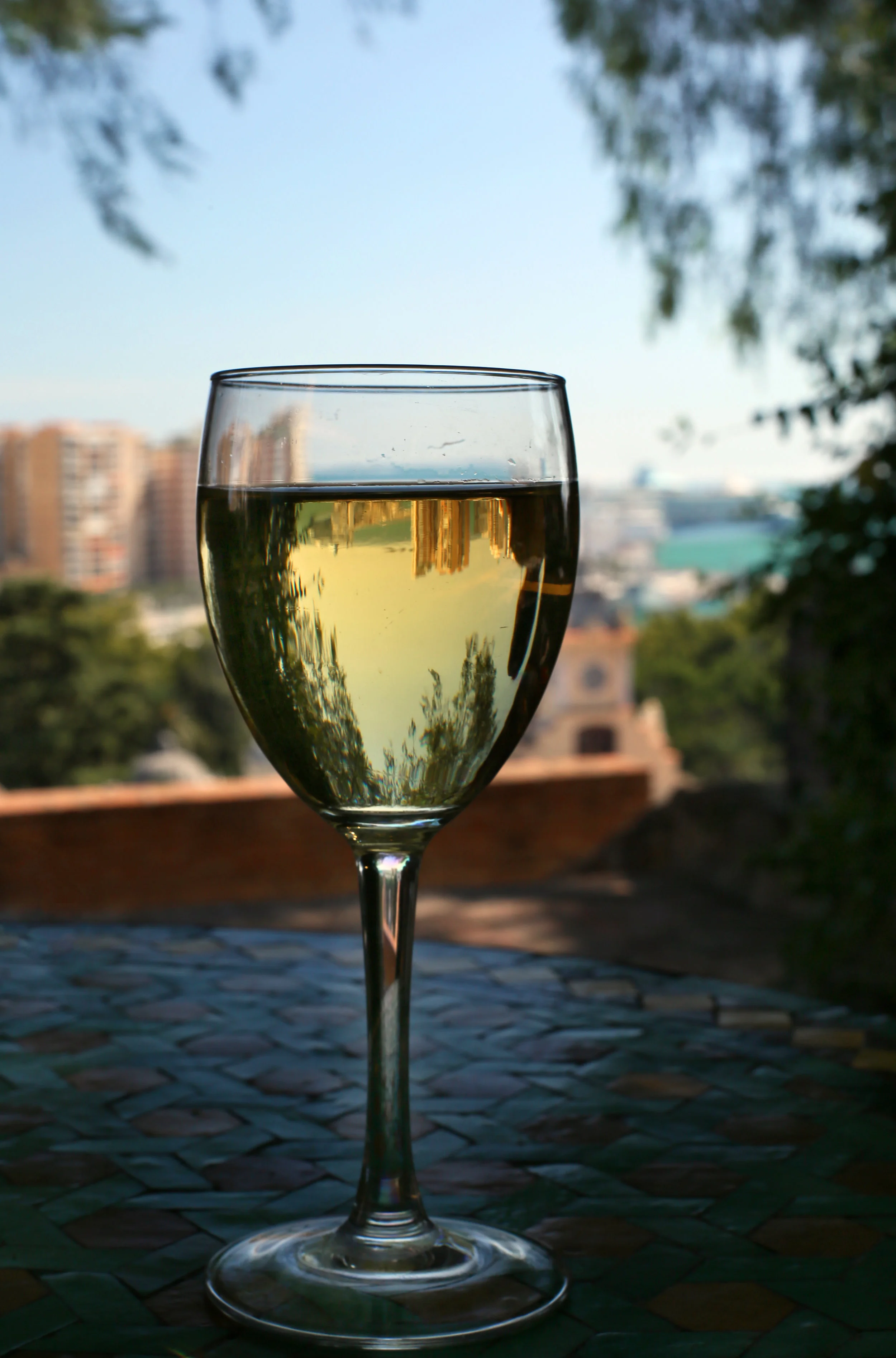 Wine atop Málaga's Alcazaba