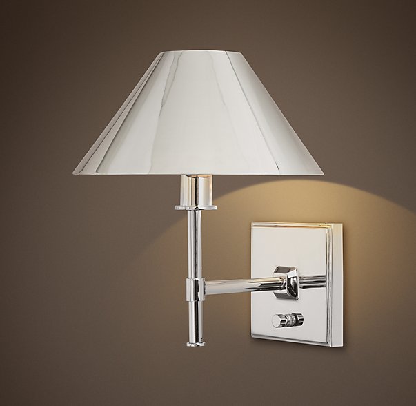 Restoration Hardware Petite Candlestick Sconce with Metal Shade $109.jpg