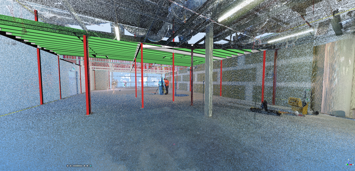 Mezzanine steel work looking south