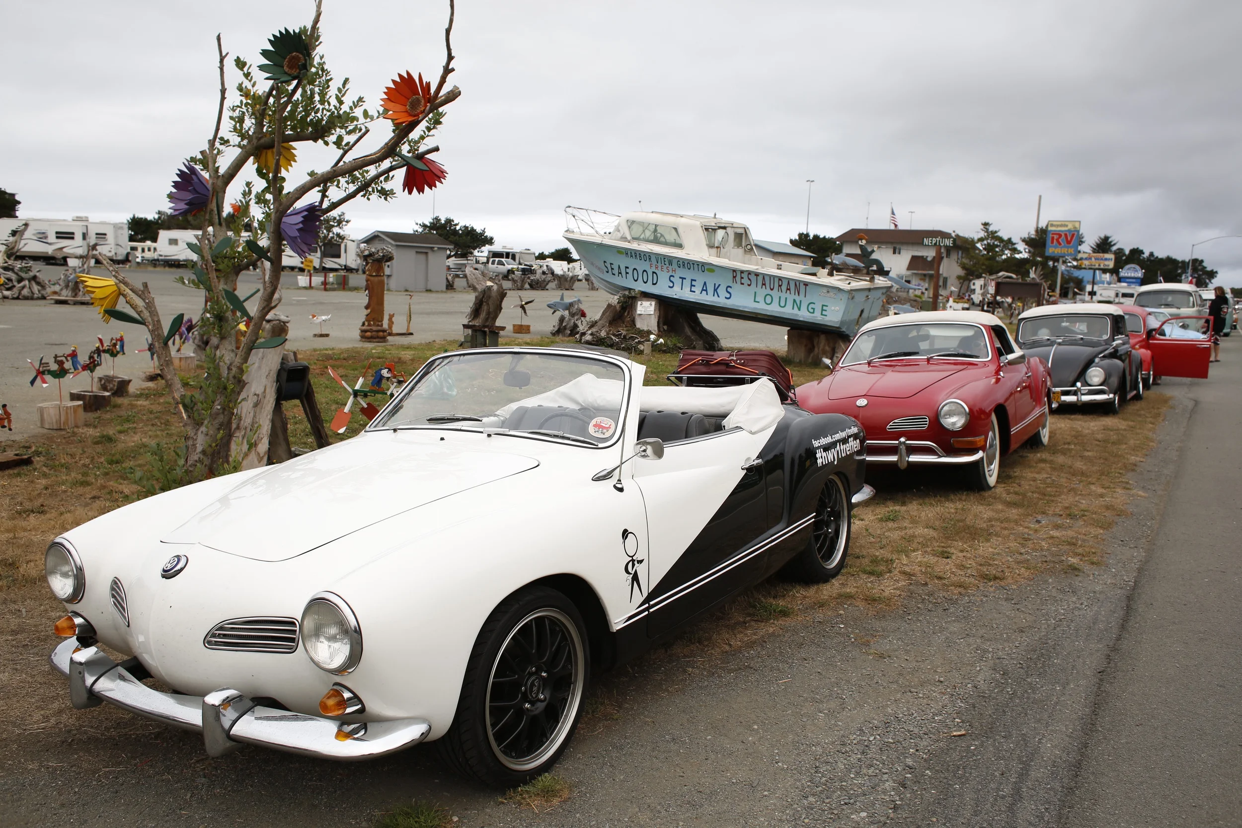 Lined up at Crescent City for the day's cruise to Humboldt Redwood State Park for lunch