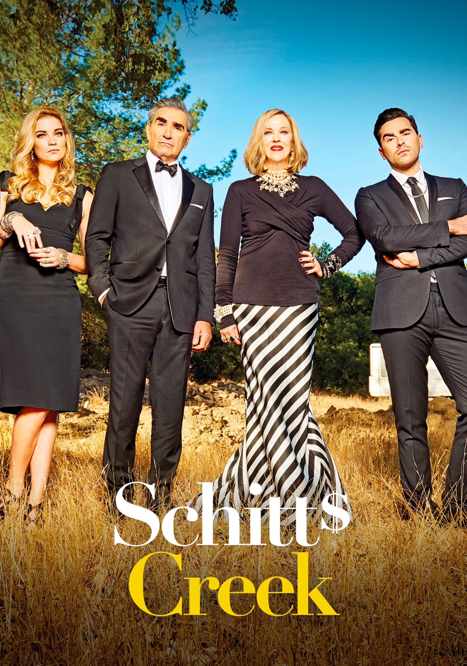 Cast of Schitt's Creek (personal makeup artist to Catherine O'Hara) Annie Murphy, Eugene Levy, Catherine O'Hara, Chris Elliot