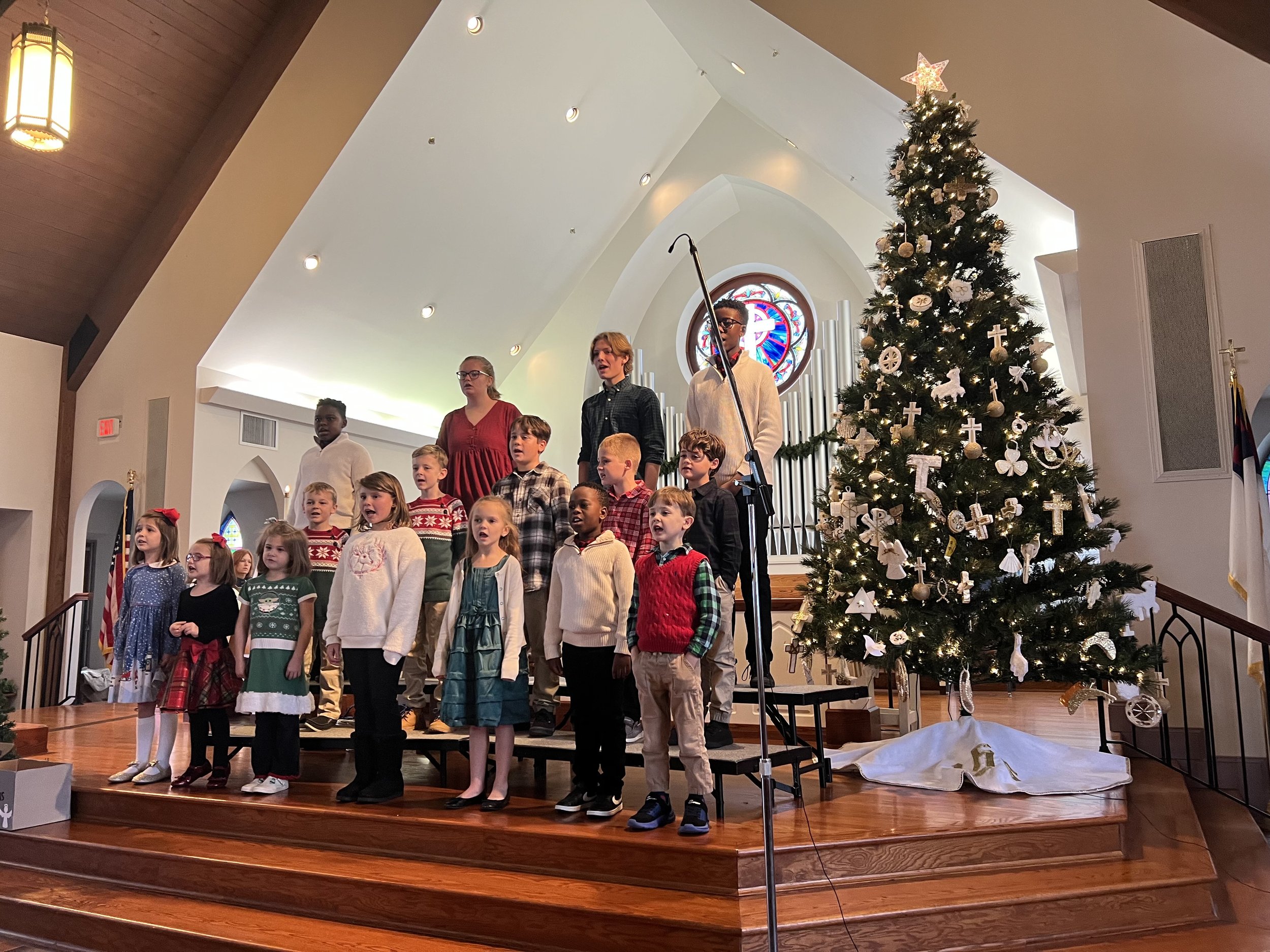 Young people bring joy to worship through song