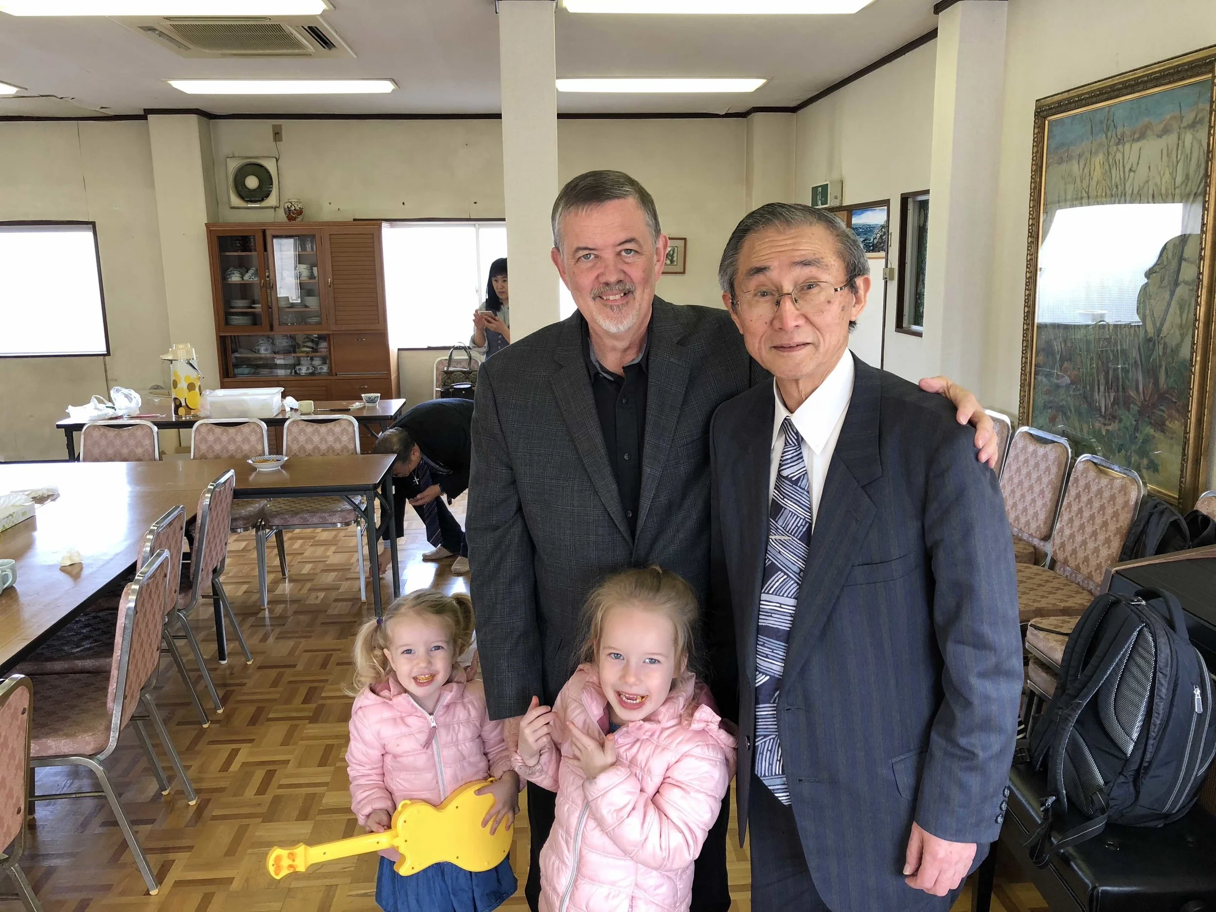 We're so glad that Bob Sayre, Bobby's dad, was able to come to Japan for two weeks to help us get settled. This was especially needed after the emotional loss of Cindy Sayre a few weeks ago.