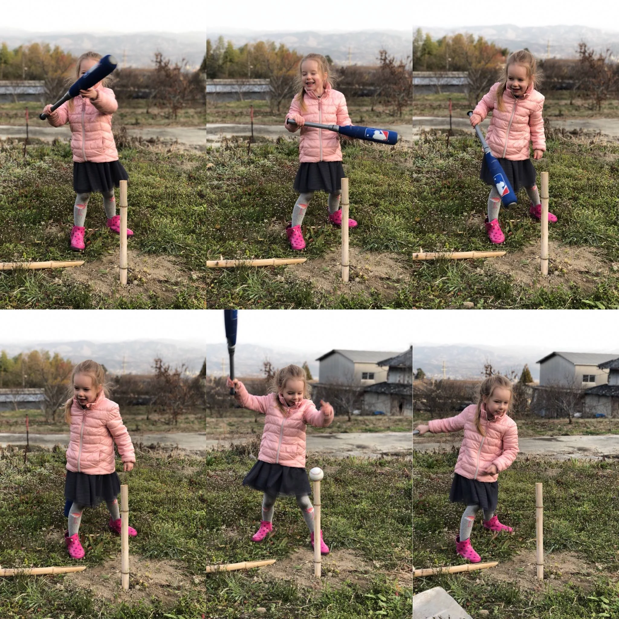 Baseball is the most popular sport in Japan. Here Abigail is trying to play some Bamboo Baseball!