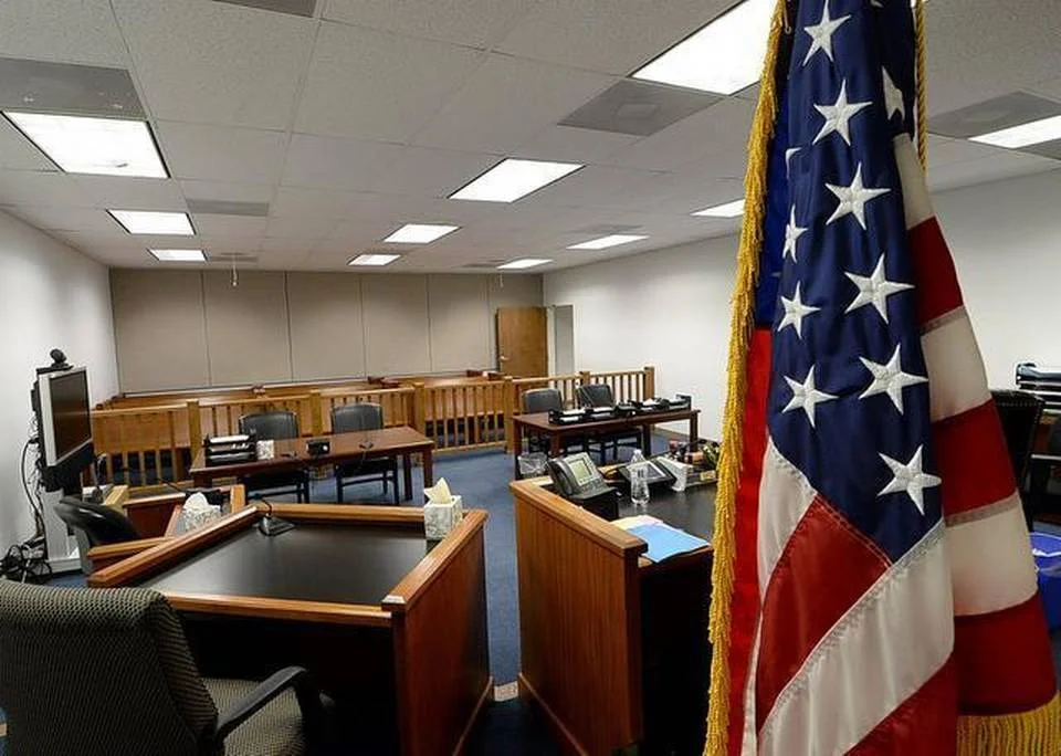 Inside one of the courtrooms in the Charlotte Immigration Court.&nbsp;