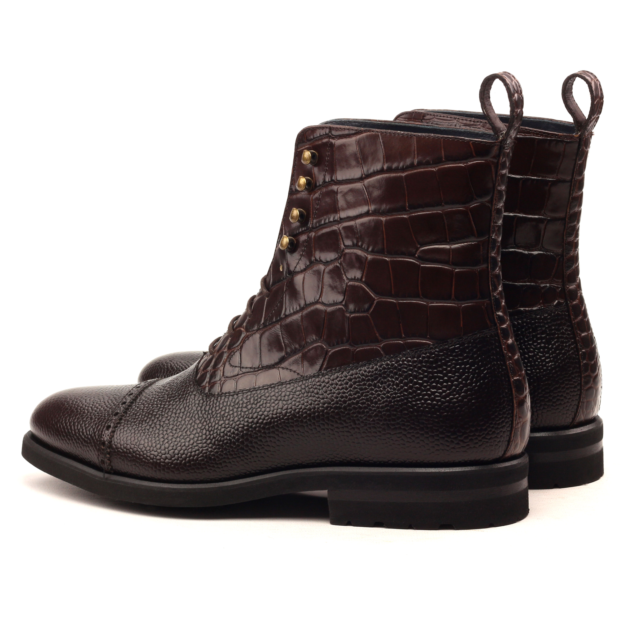 Balmoral Boot - Painted Pebble Grain Dark Brown-Croco Brown-ANG6.png
