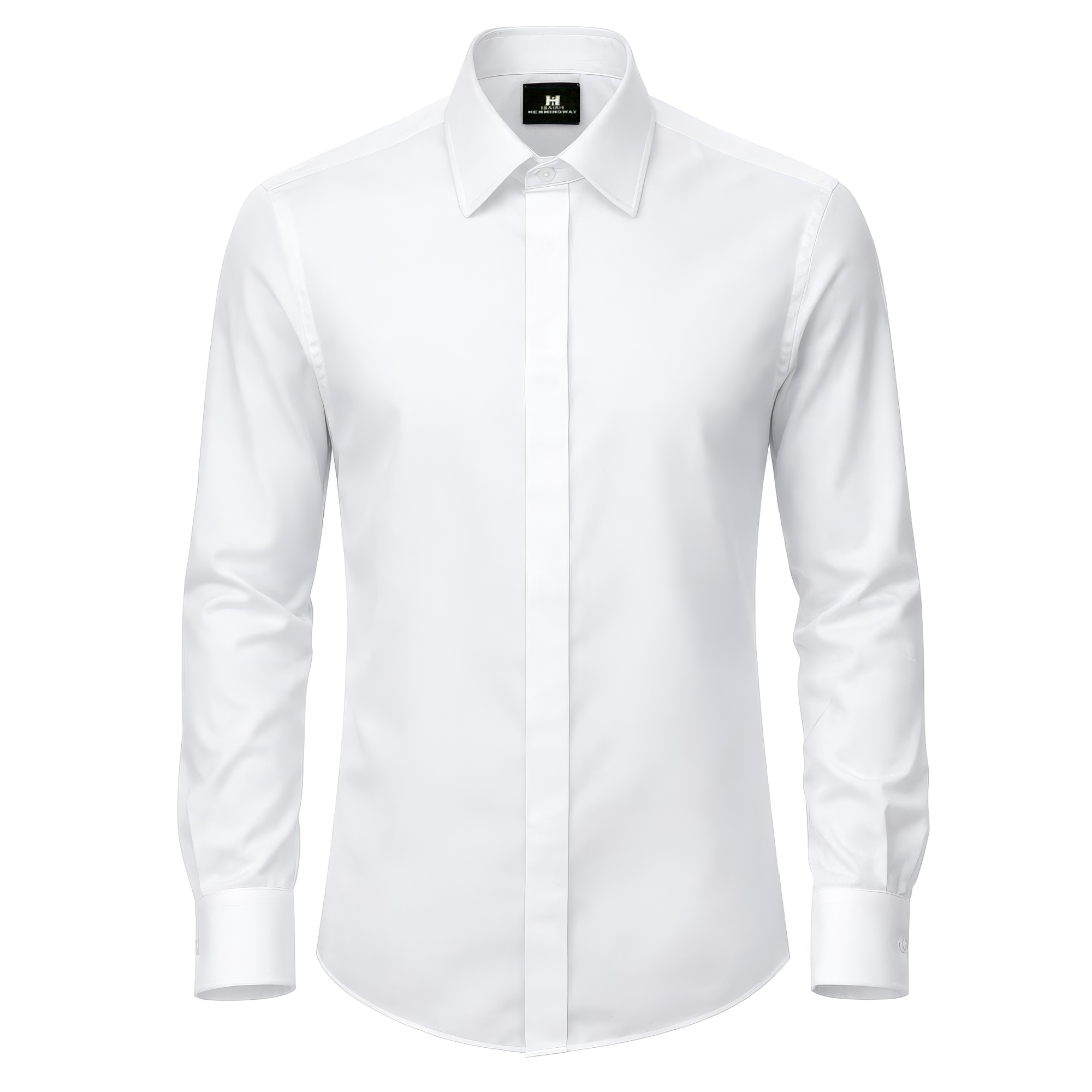 White Hidden Placket Shirt.png