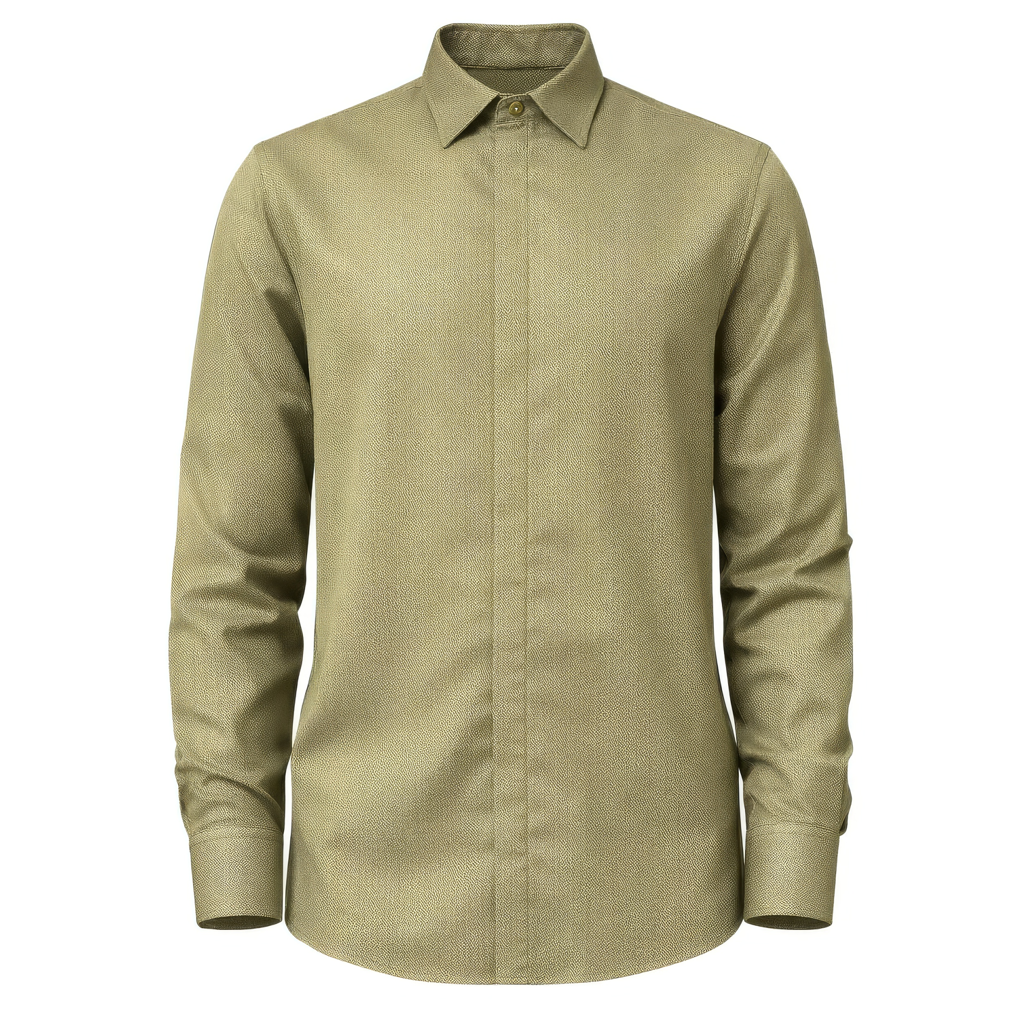 Tan Hidden Placket Shirt