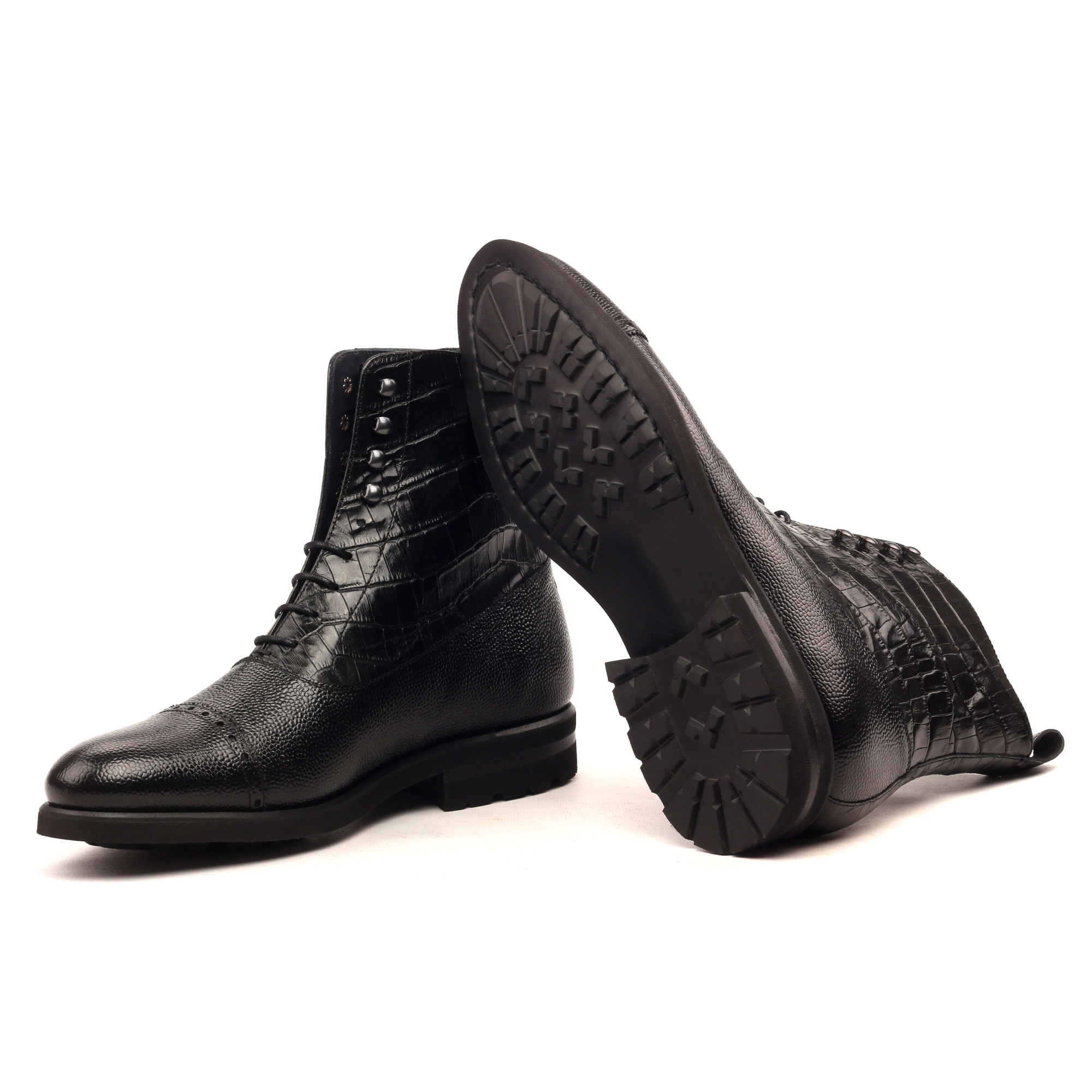 Balmoral Boot - Painted Pebble Grain Black-Croco Black-Ang9.png