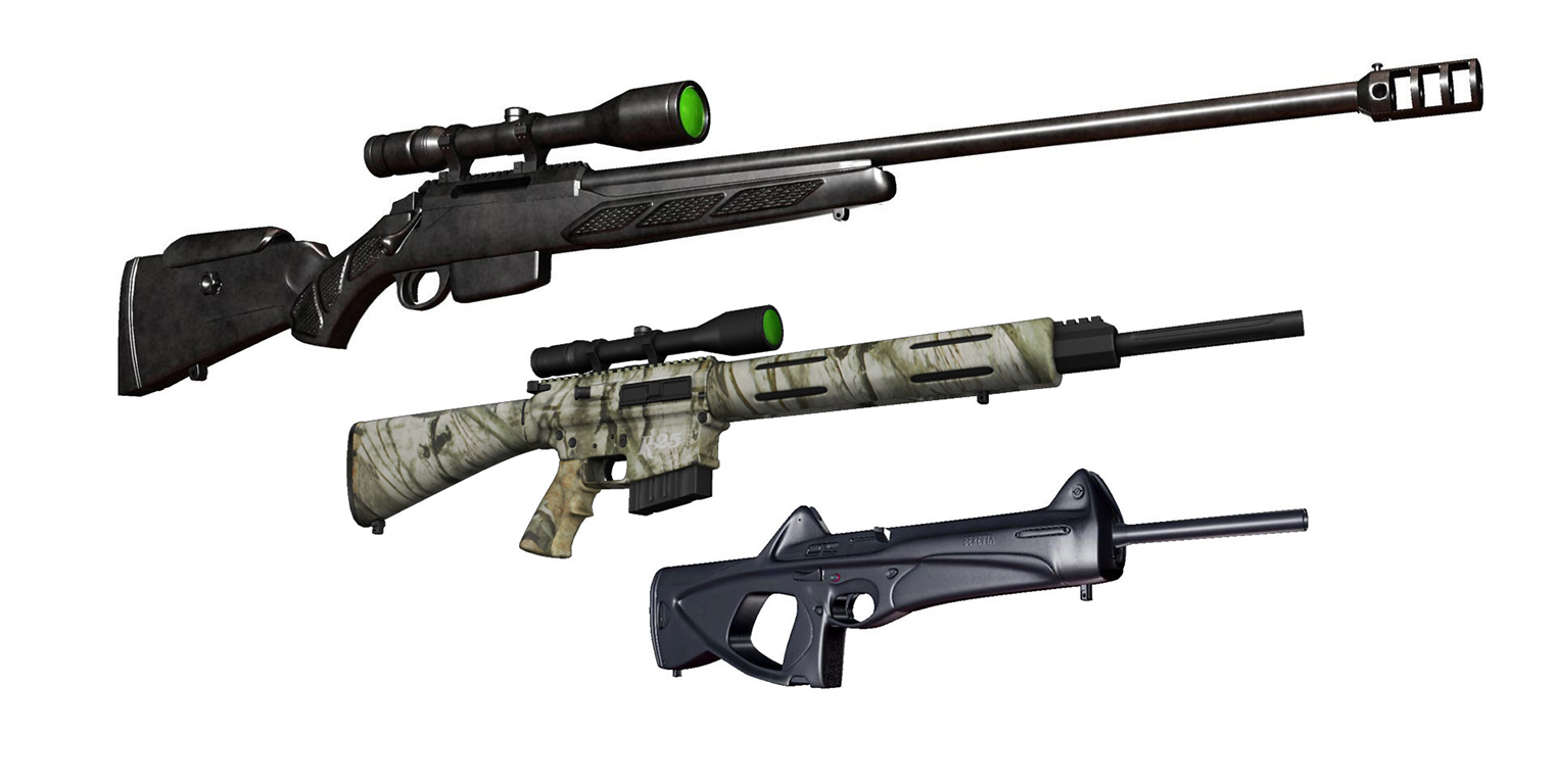 Modeling, Texturing and Rendering Hunting Rifle Project.
