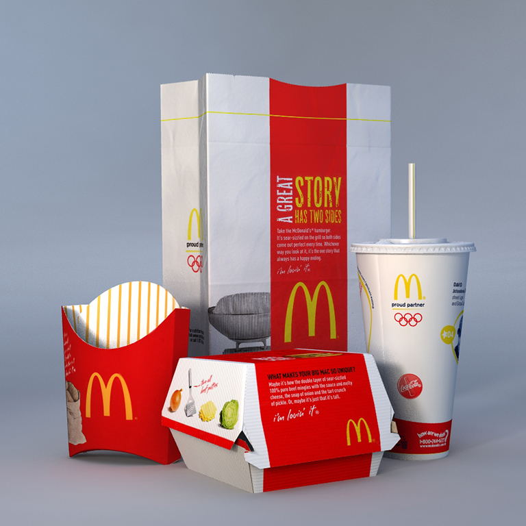 Packaging sample for McDonalds, made at Giannini Creative. 