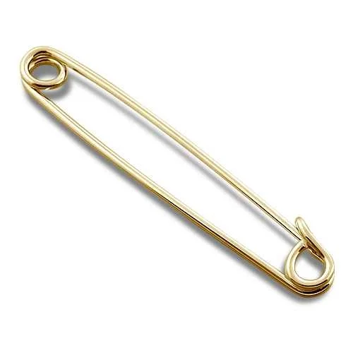 Safety Pin Style Collar Bar - Gold