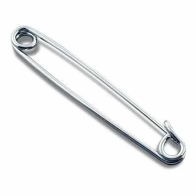 Safety Pin Style Collar Bar - Silver