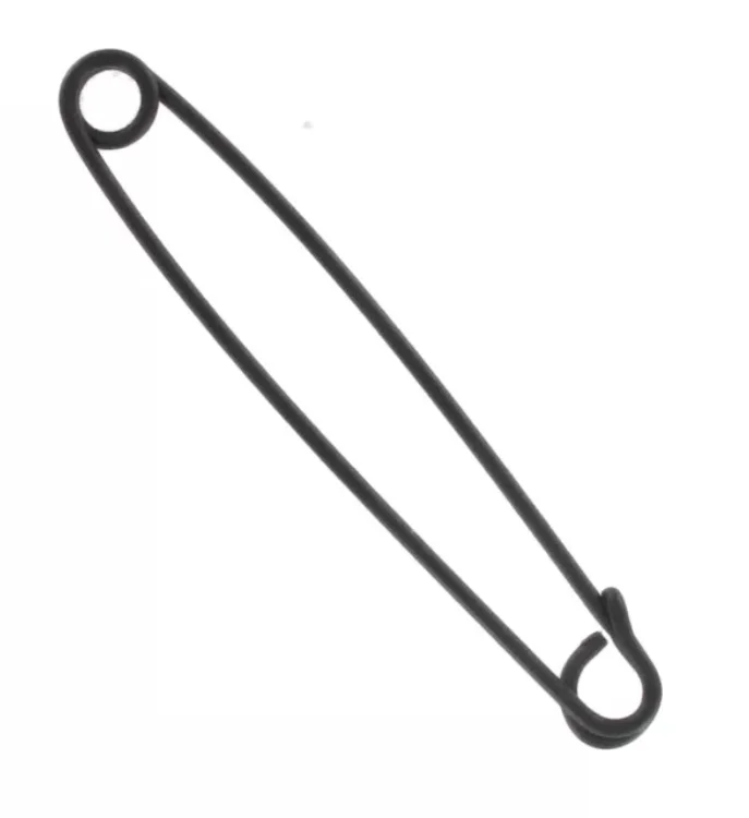 Safety Pin Style Collar Bar - Black 