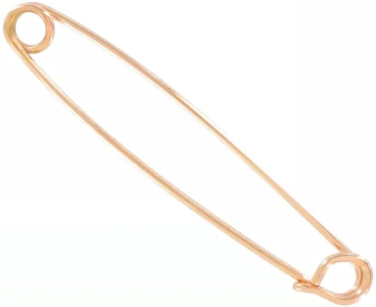 Safety Pin Style Collar Bar - Rose Gold 