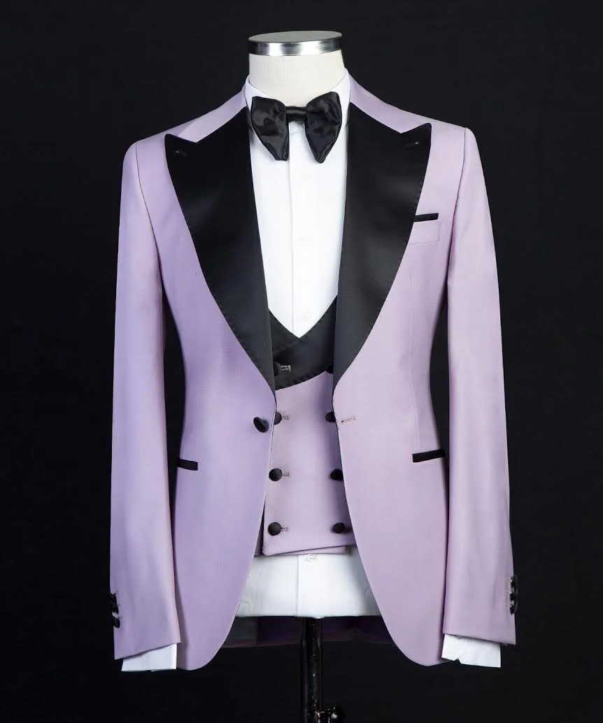 LAVENDER / BLACK  3-PIECE TUXEDO